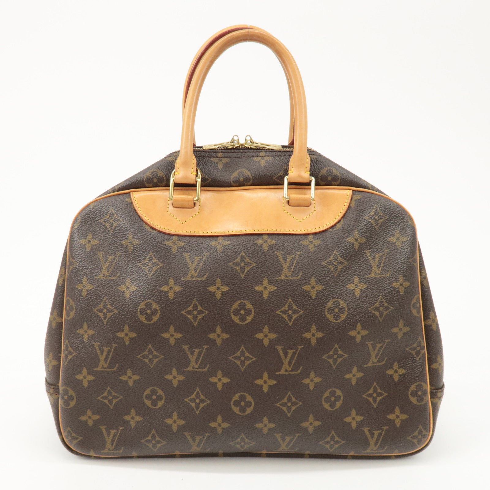 Louis Vuitton Monogram Deauville Hand Bag Brown M47270 Used