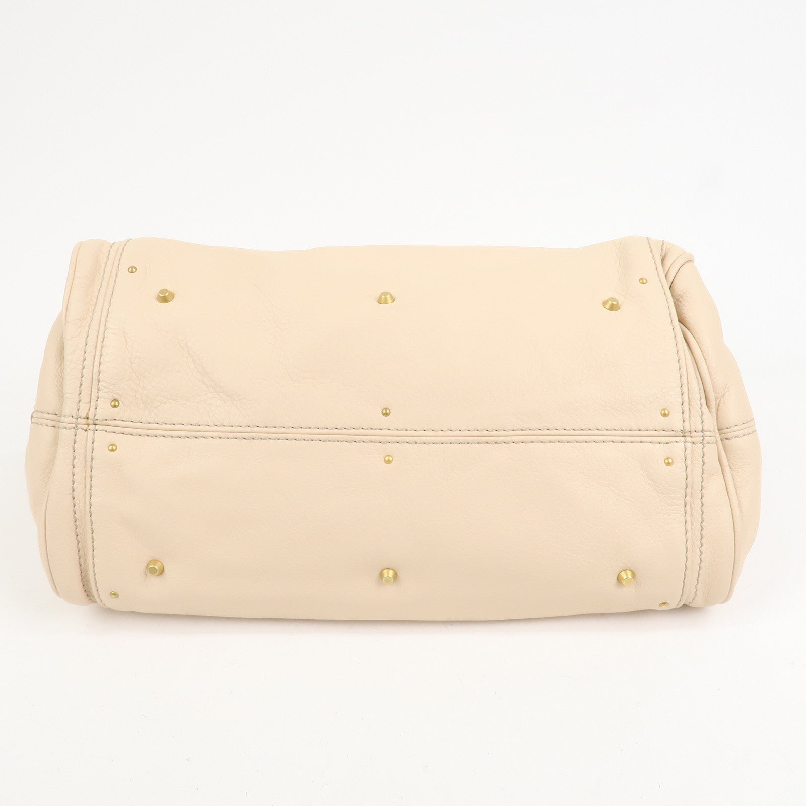 Chloe Paddington Leather Medium Shoulder Bag Hand Bag Beige