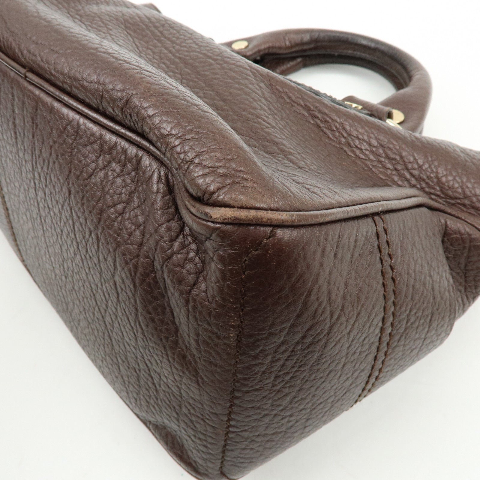 CELINE Macadam Leather Boogie Bag Hand Bag Burgundy