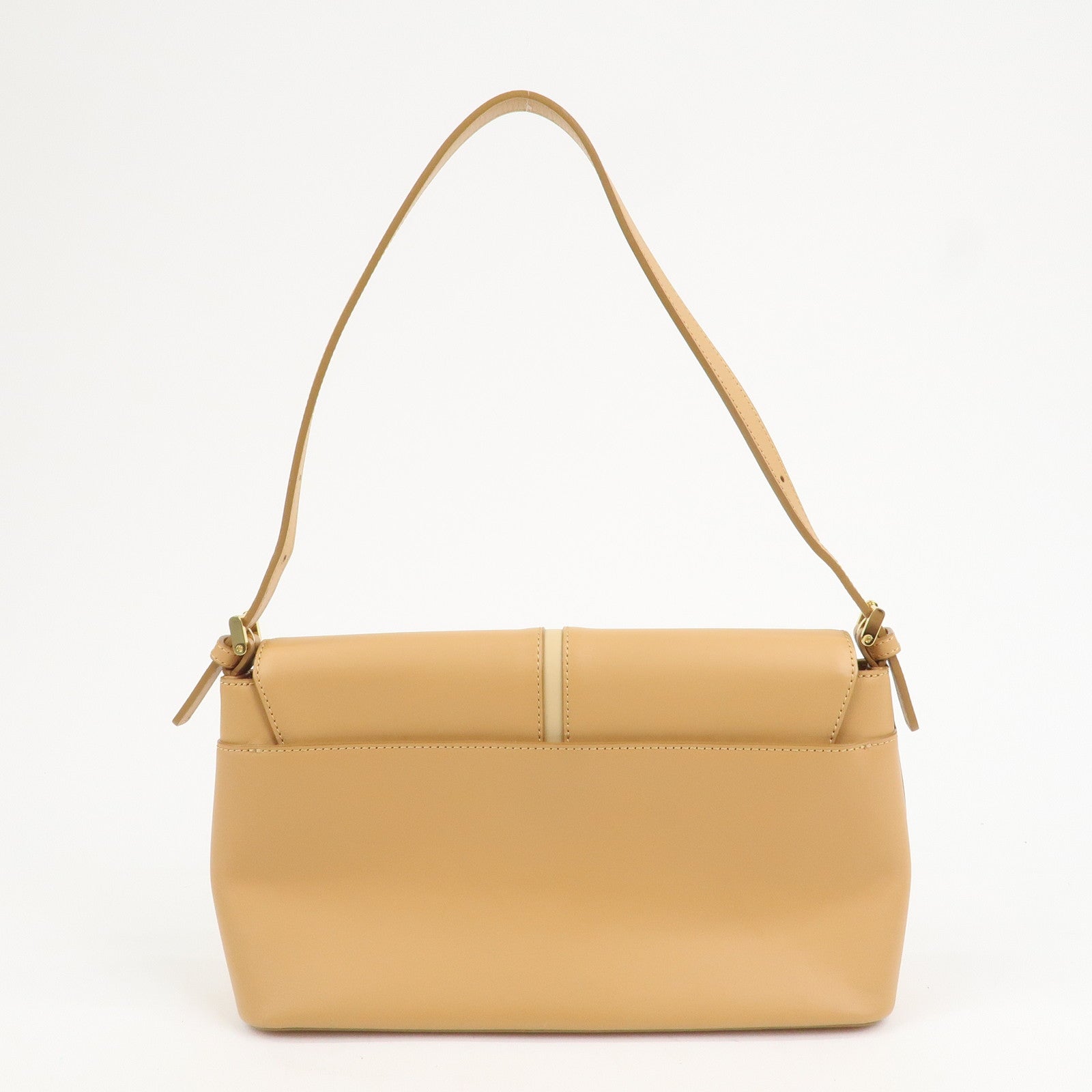 BURBERRY Leather Shoulder Bag Hand Bag Beige Gold HDW