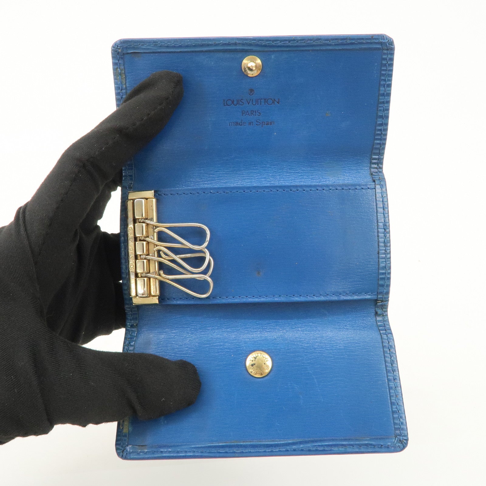 Louis Vuitton Monogram Epi Set of 3 Multicles 4 Key Case Blue Red Used