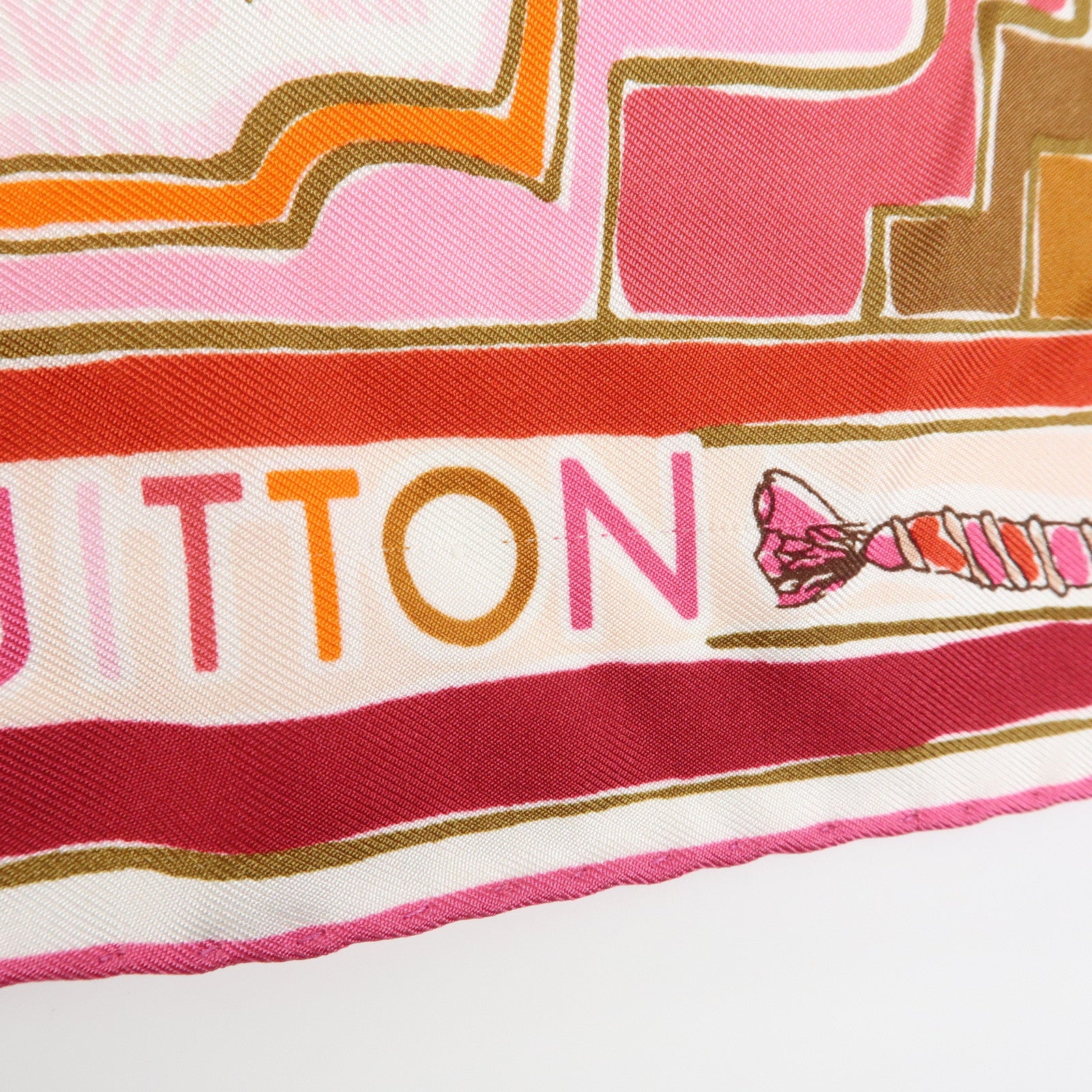 Louis Vuitton Monogram Silk 100% Scarf Rose Ballerine Mandarin