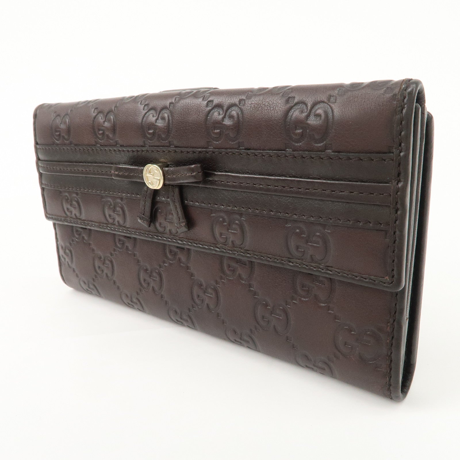 GUCCI Guccissima Mayfair Leather W Hook Long Bi-fold Wallet 256933 Used