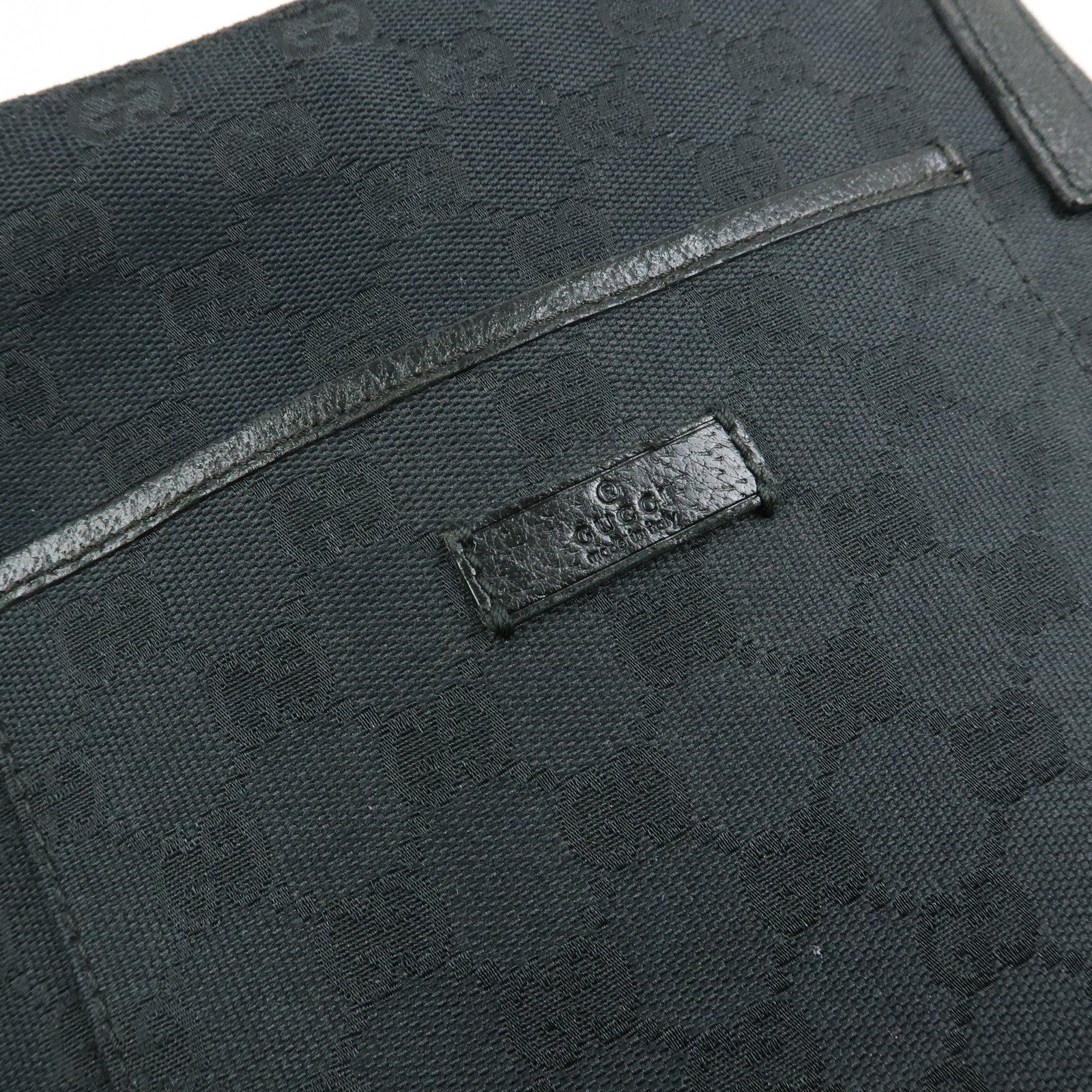 GUCCI GG Canvas Leather Shoulder Bag Crossbody Bag Black 122793