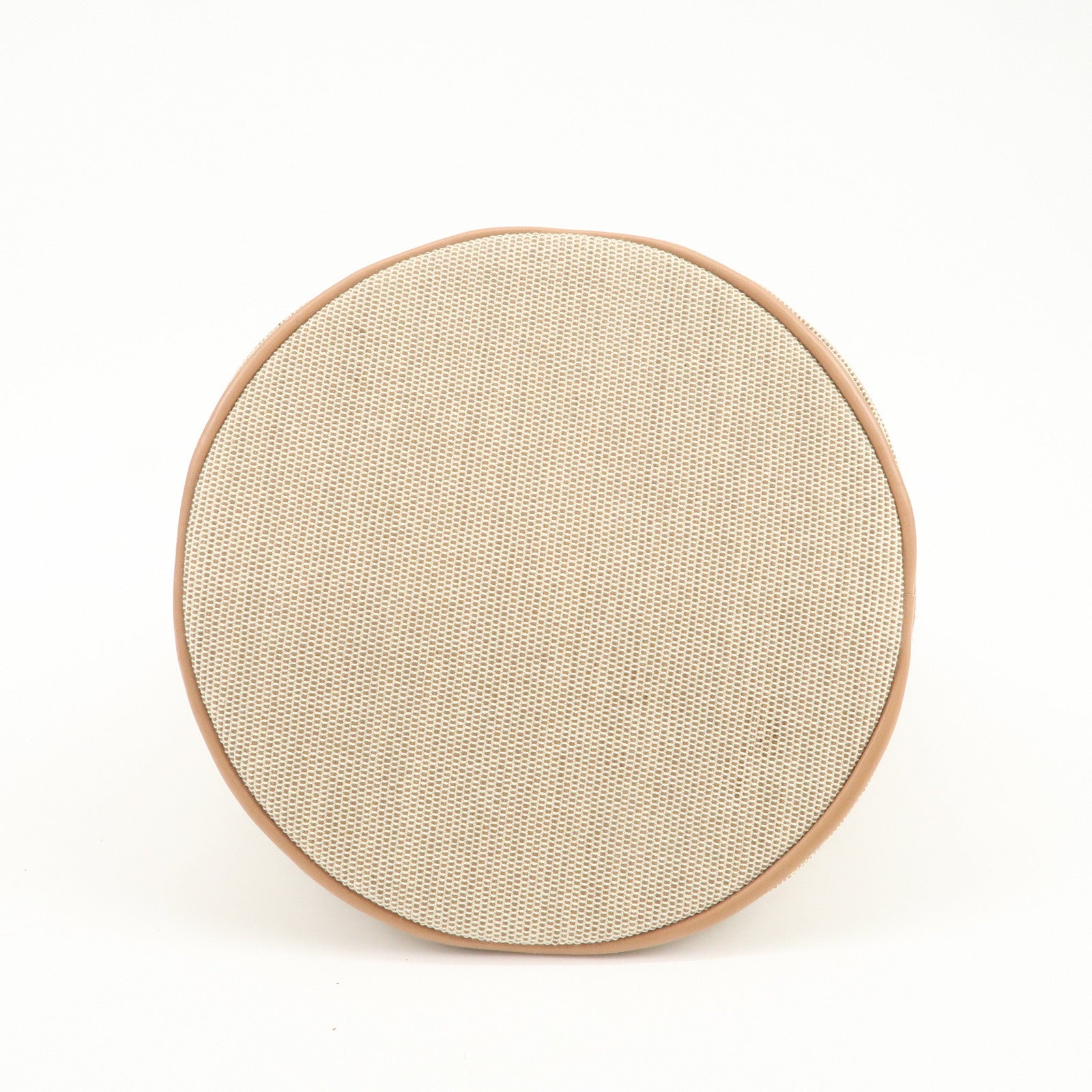 HERMES Saxo MM Toile H Hand Bag Bucket Bag Ivory Brown