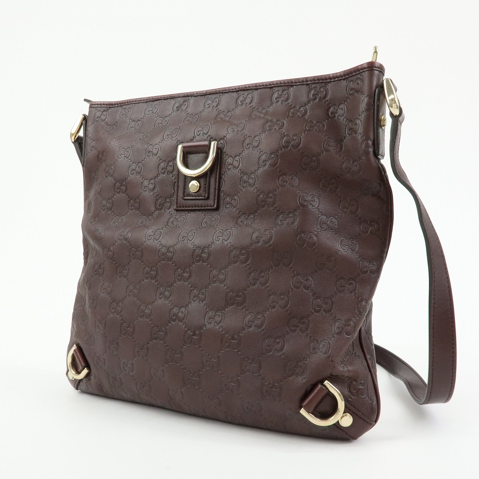 GUCCI Abbey Guccissima Leather Shoulder Bag Dark Brown 131326