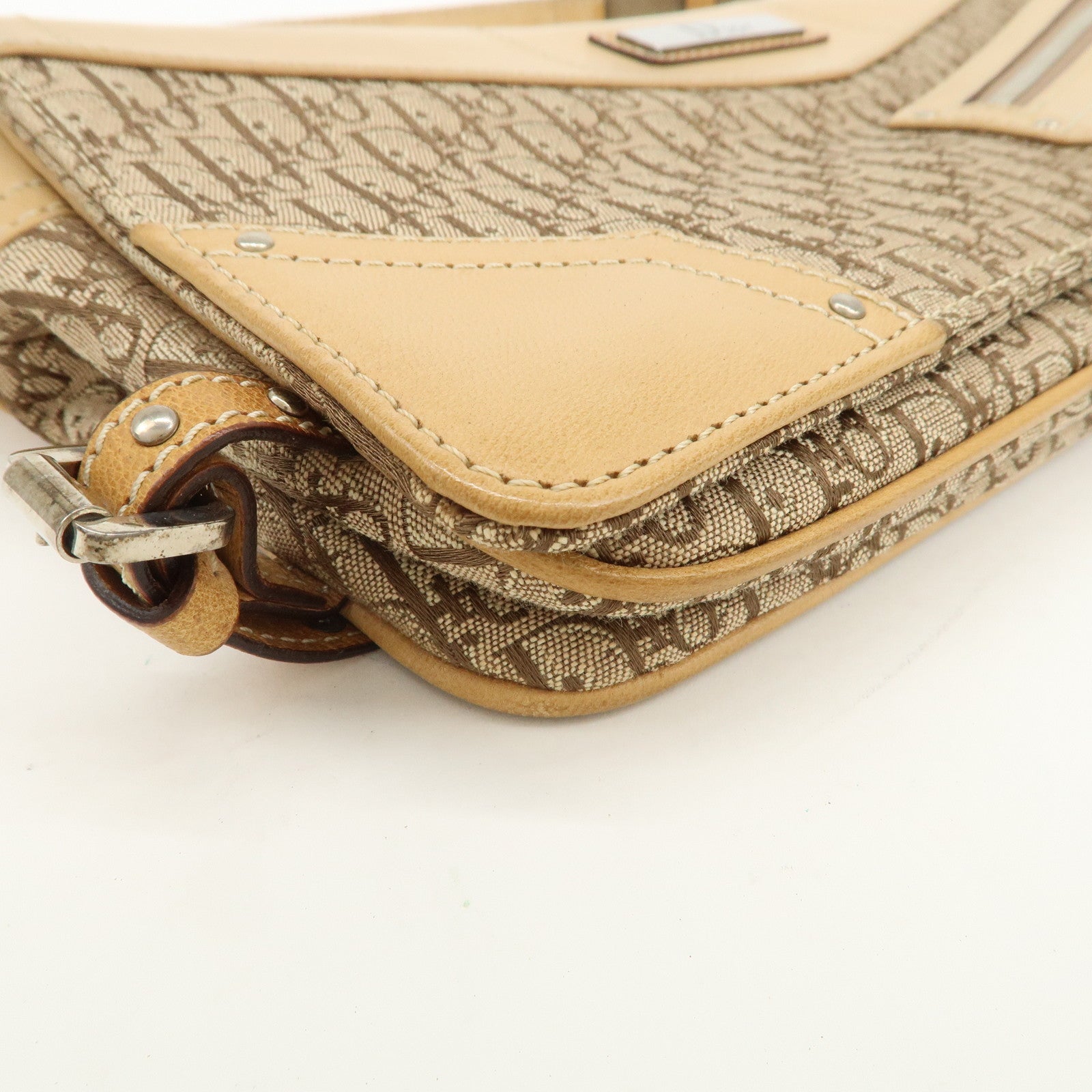 Christian Dior Trotter Street Chic Canvas Leather Shoulder Bag