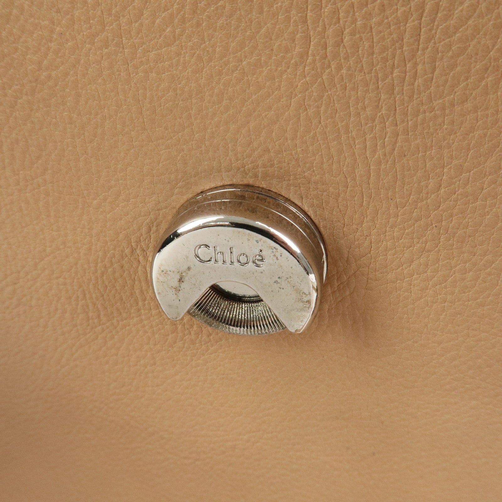 Chloe FAYE Leather Suede Hand Bag Pink Beige Gold
