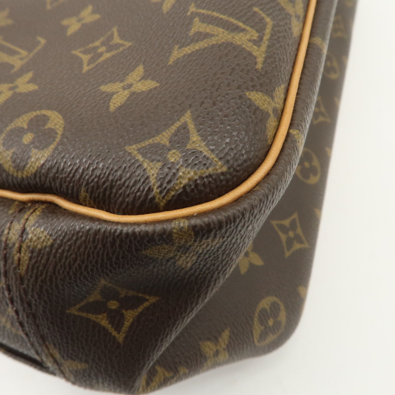 Louis Vuitton Monogram Deauville Hand Bag Brown M47270 Used
