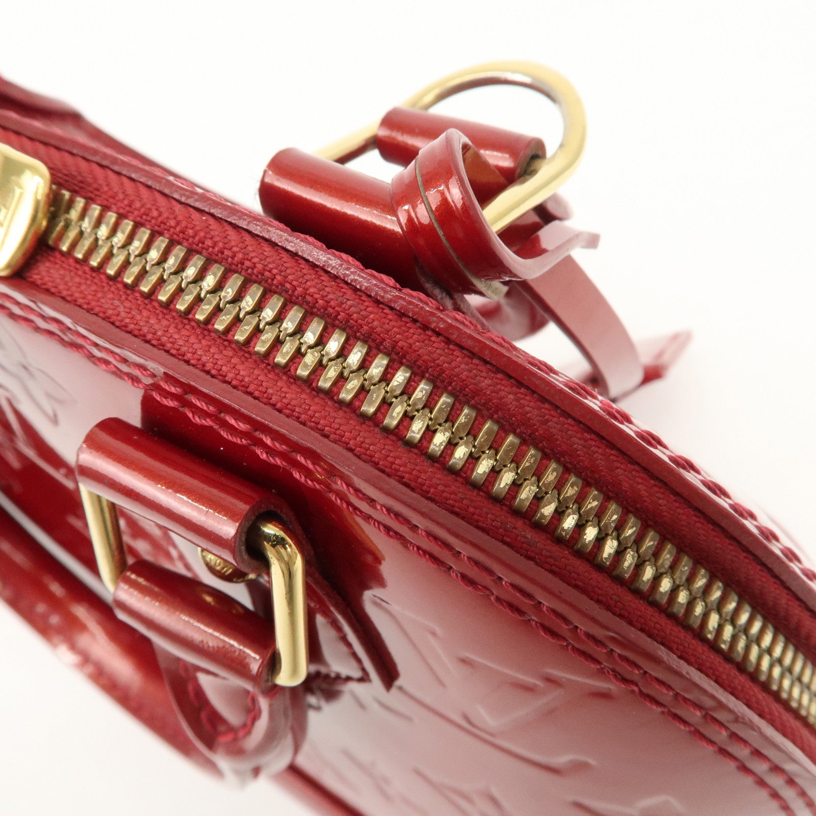 Louis Vuitton Monogram Vernis Alma BB 2Way Bag Red M91606 Used