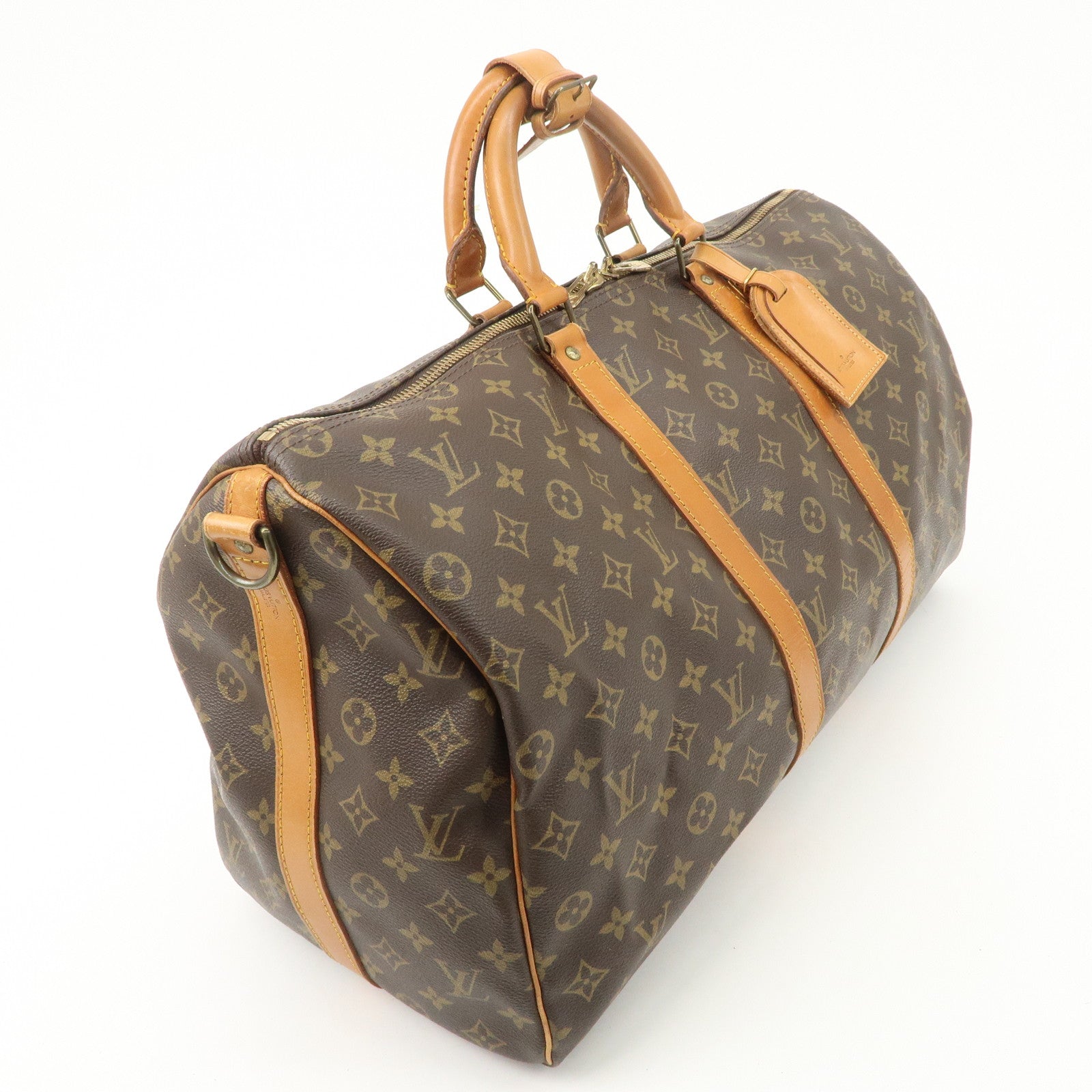 Louis Vuitton Monogram Keep All 50 Boston Bag Brown M41416 Used