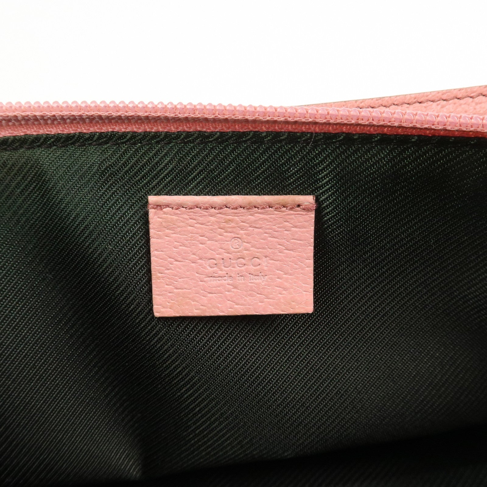 GUCCI Boat Bag GG Canvas Leather Hand Bag Brown Pink 07198