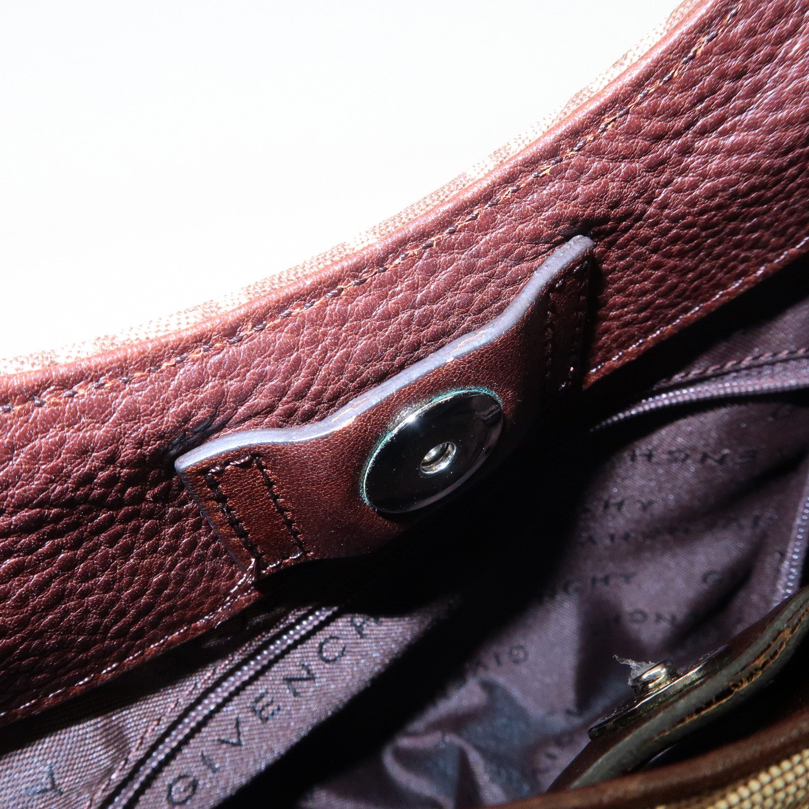 GIVENCHY 4G Logo Canvas Leather Hand Bag Shoulder Bag Beige Brown