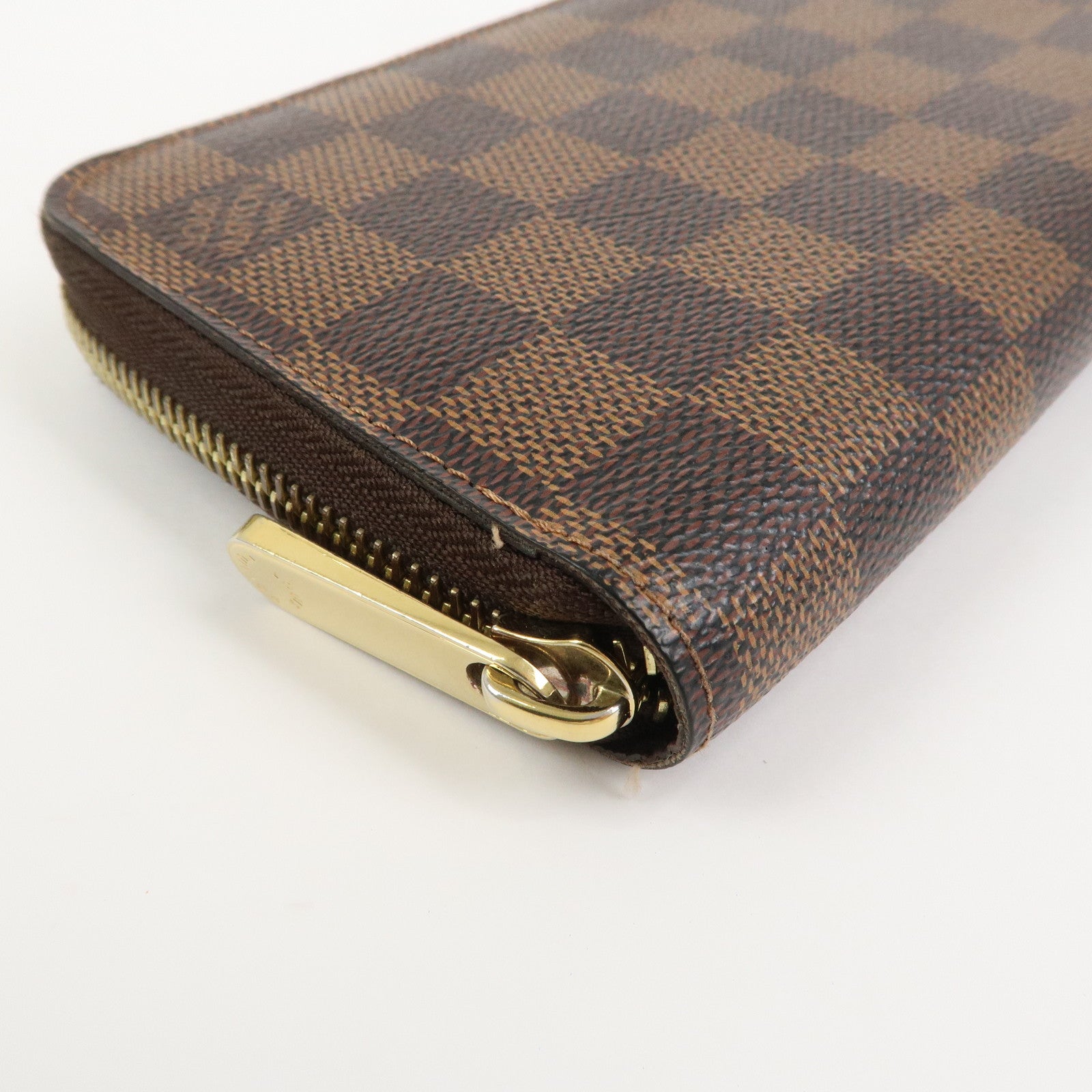 Louis Vuitton Damier Canvas Zippy Wallet Old Style Brown N60015
