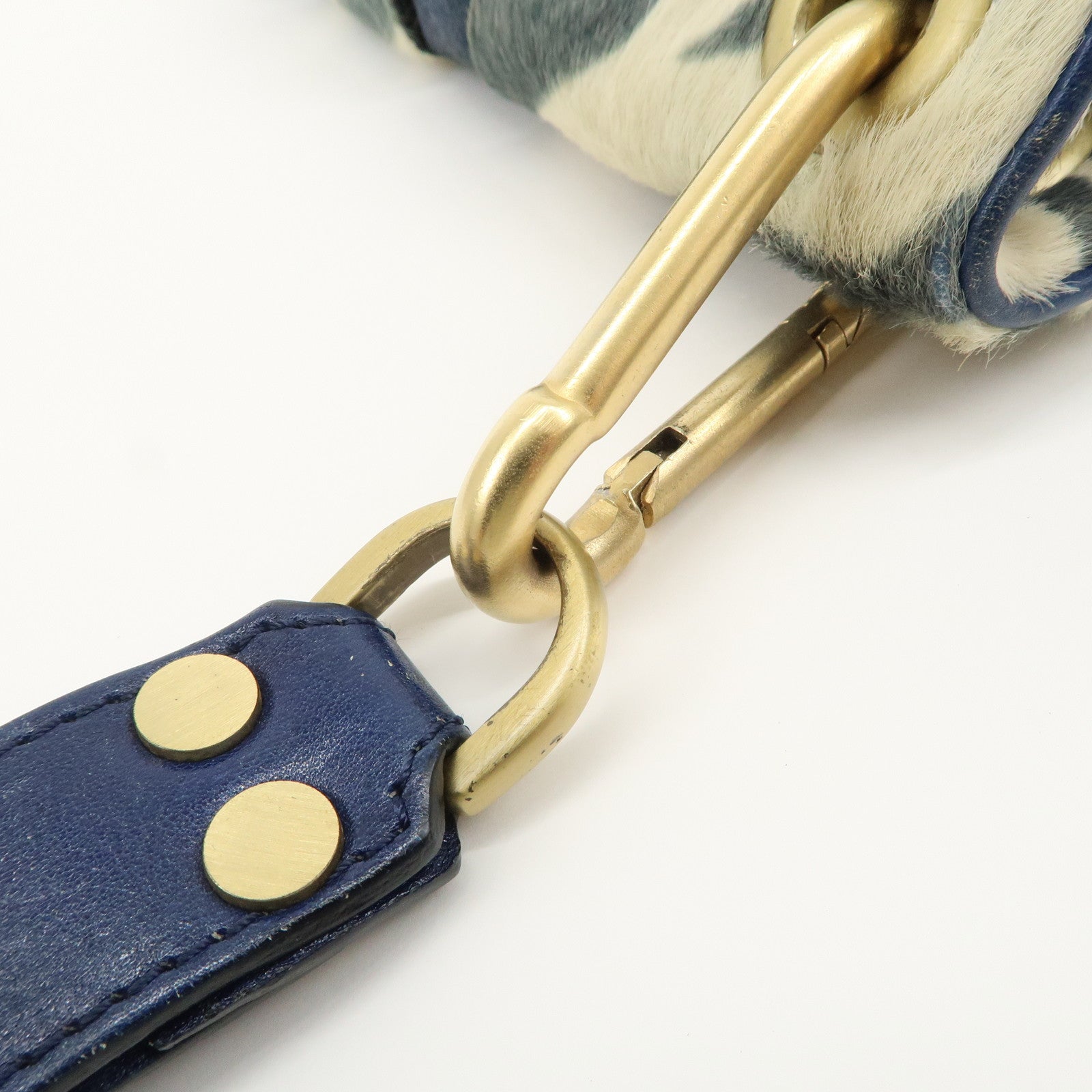 JIMMY CHOO Unborn Calf Clutch Bag Wristlet Pouch Zebra Navy