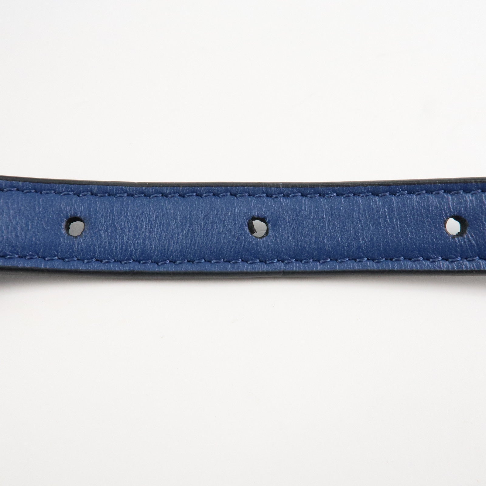GIANNI VERSACE Denim Leather Chain Shoulder Bag Blue