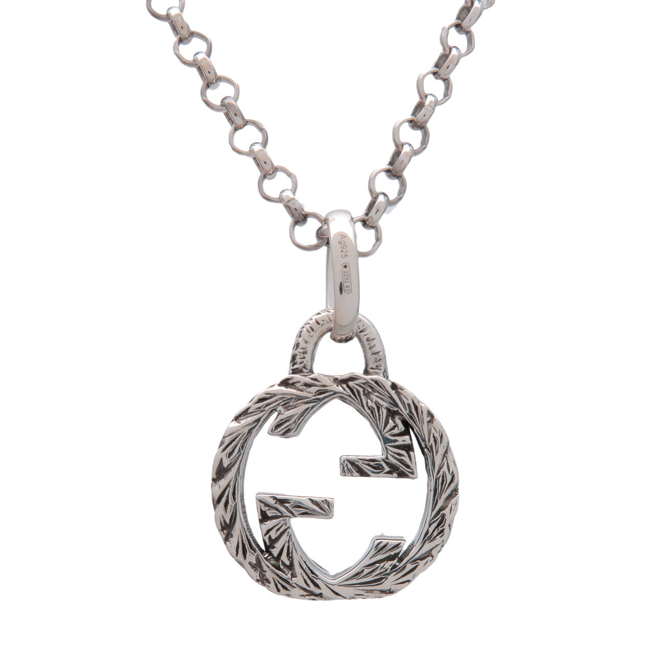 GUCCI Interlocking G Arabesque Necklace SV925 Silver