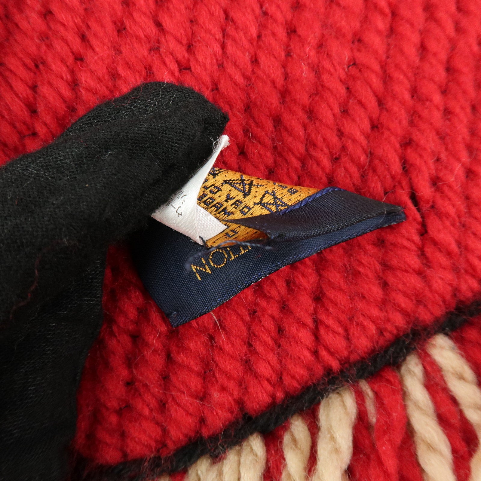 Louis Vuitton Monogram Echarpe Logomania Scarf Beige Red M73886