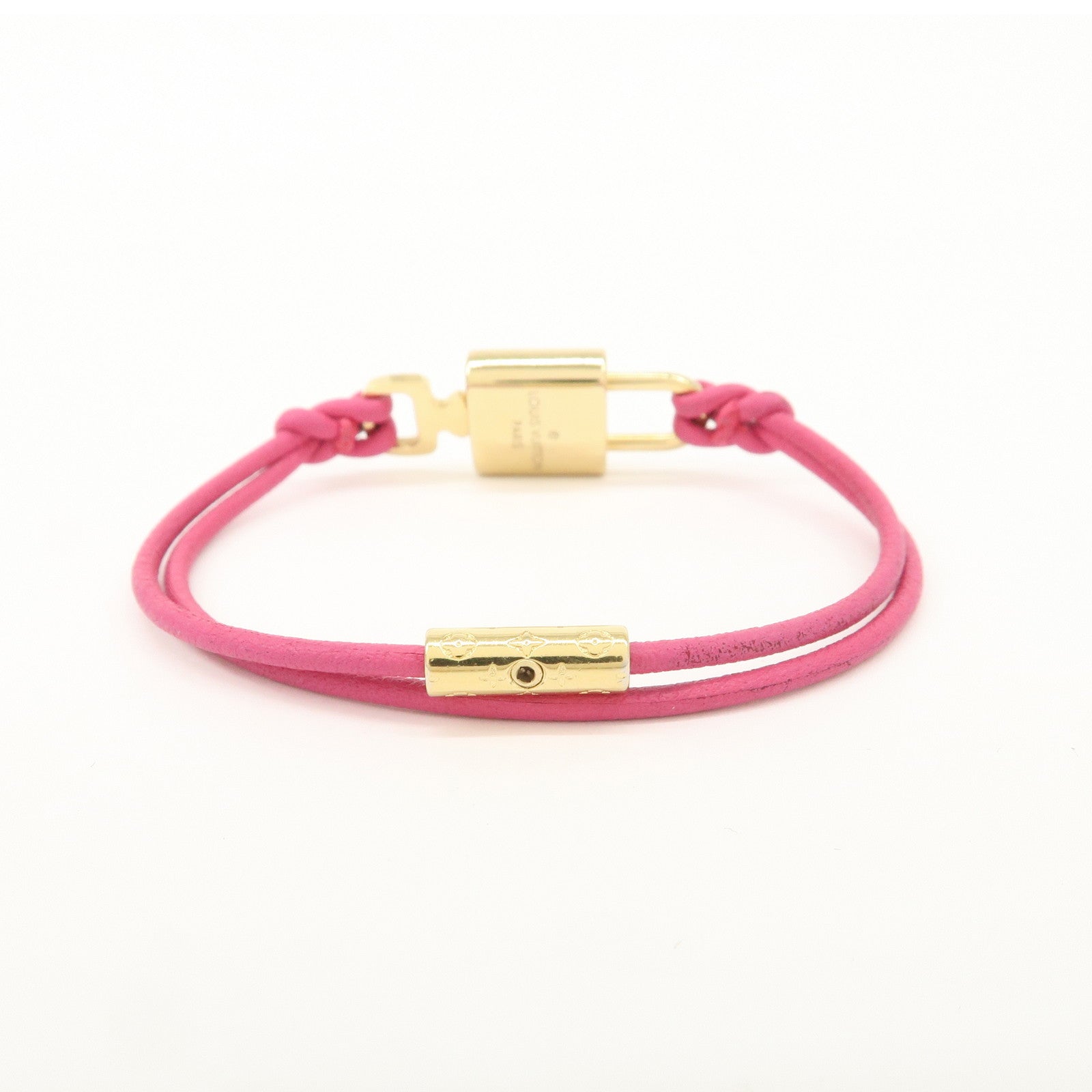 Louis Vuitton Monogram Padlock Bracelet Viole Fuchsia Gold HDW M8521F Used