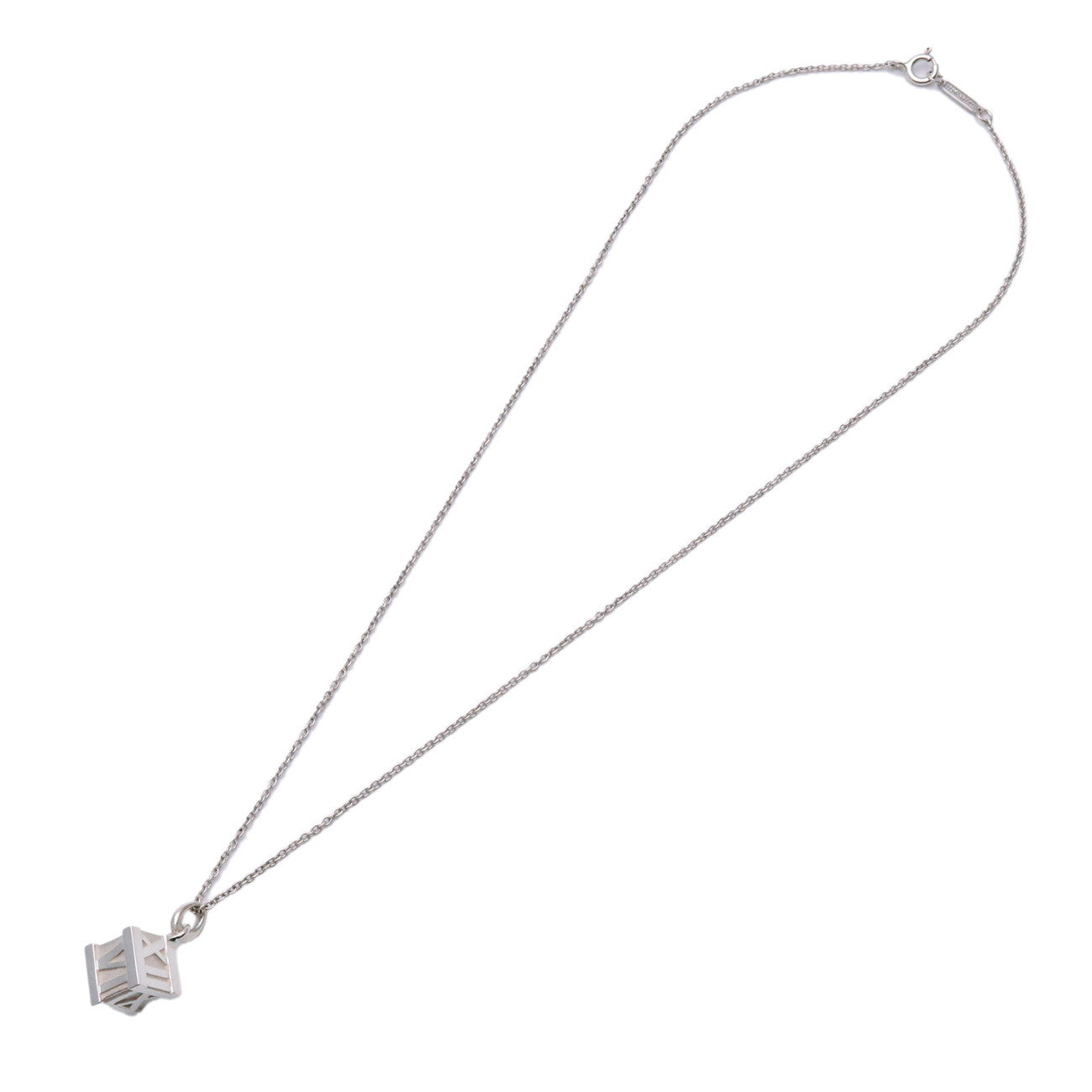 Tiffany & Co Atlas Cube Necklace SV925 Silver