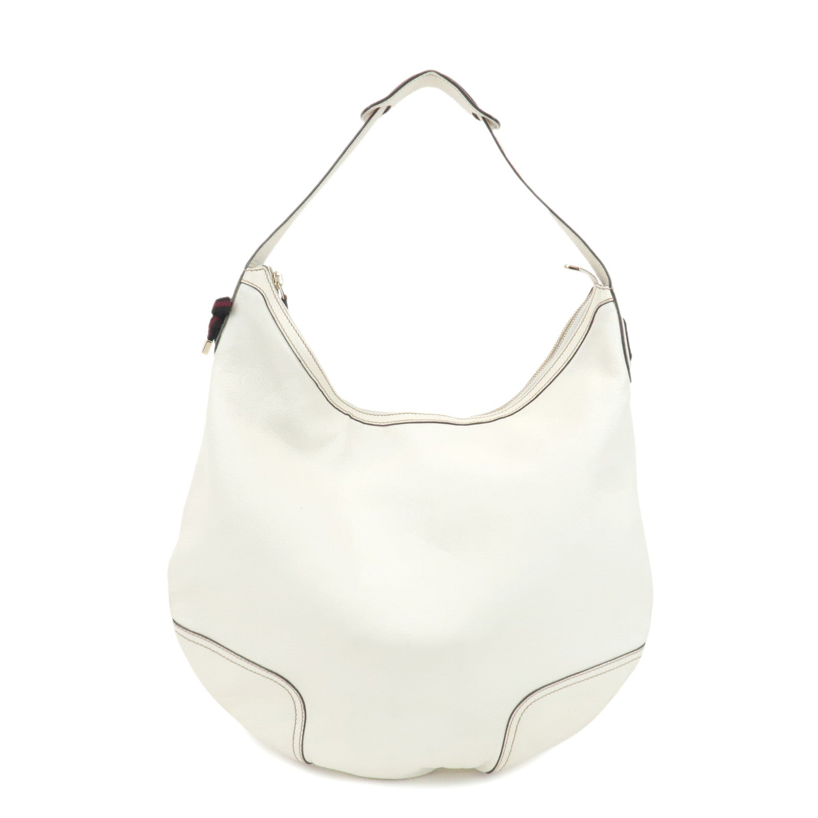 GUCCI Sherry Princy Leather Shoulder Bag White 162882 Used