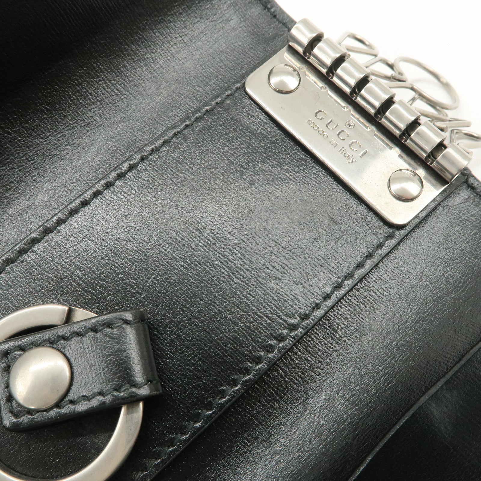 GUCCI GG Marmont Leather 6 Rings Key Case Key Holder Black 435305