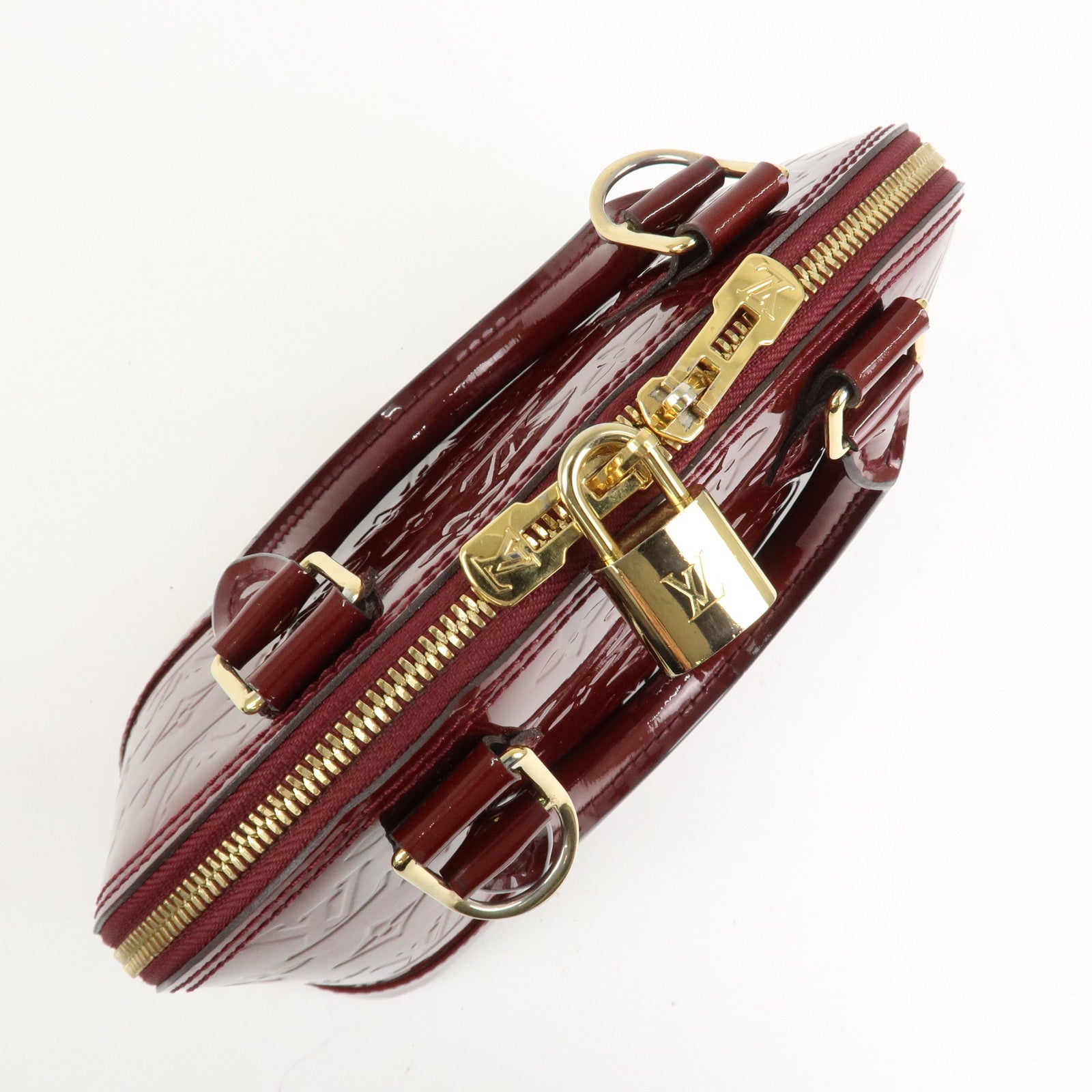 Louis Vuitton Monogram Vernis Alma BB Hand Bag Griotte M90231 Used