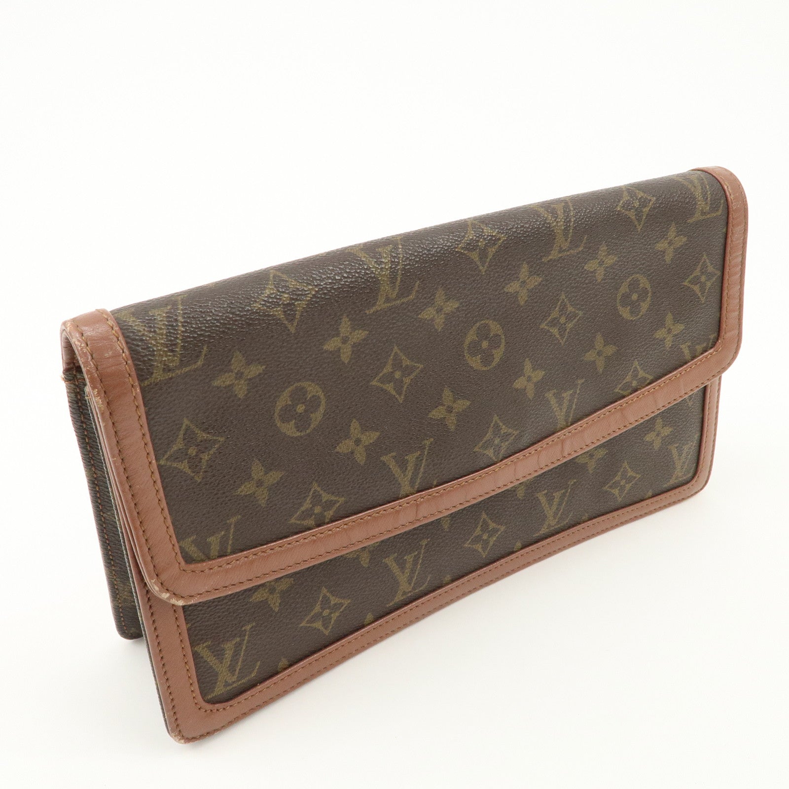 Louis Vuitton Monogram Pochette Damme PM Clutch Bag Brown M51812