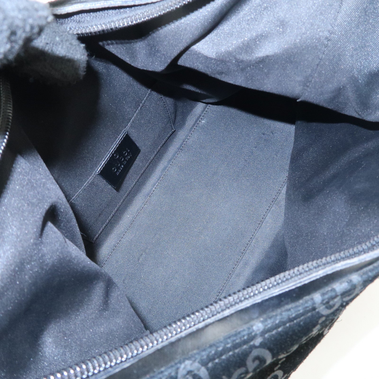 GUCCI GG Suede Leather Shoulder Bag Hand Bag Black 002.0602 Used