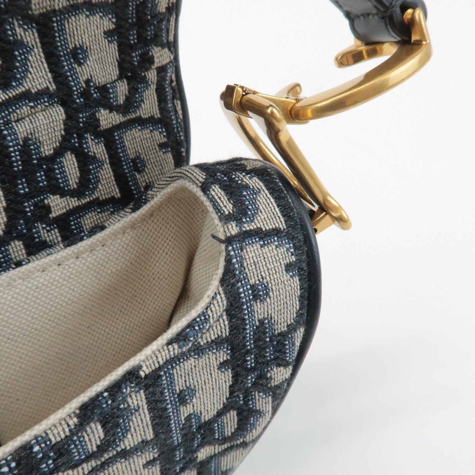 Christian Dior Trotter Jacquard Leather Saddle Mini Shoulder Bag