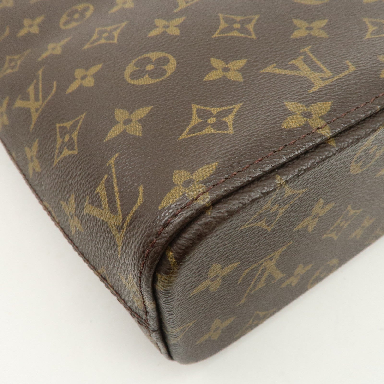 Louis Vuitton Monogram Luco Tote Bag Hand Bag Brown M51155 Used