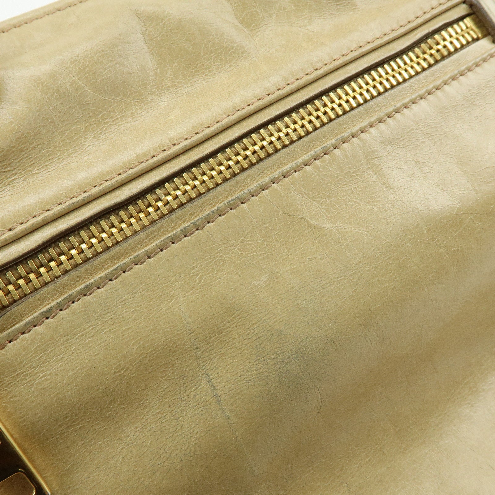 PRADA Logo Leather 2Way Shoulder Bag Hand Bag BN1921 Beige