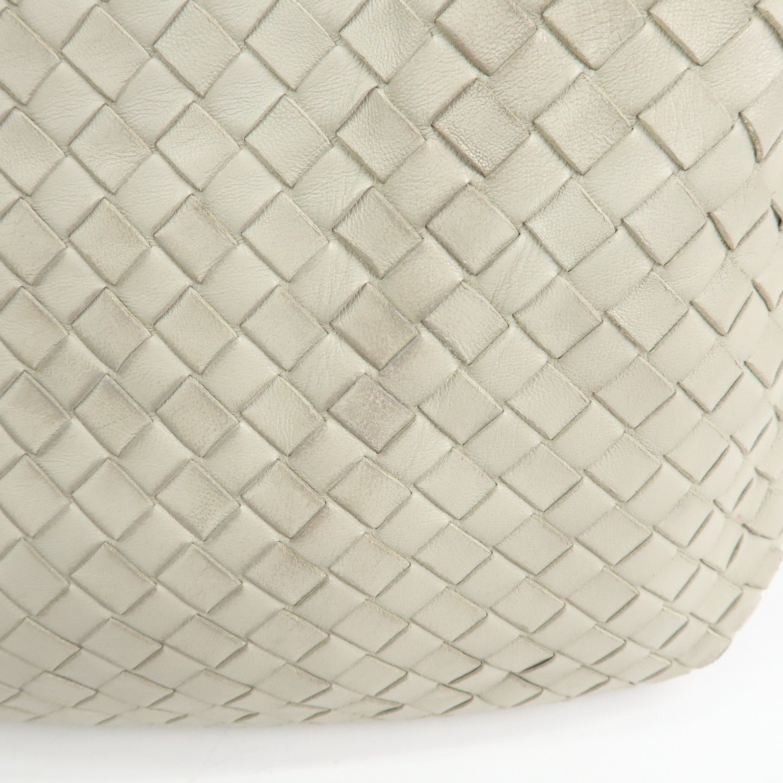 BOTTEGA VENETA Intrecciato Leather Shoulder Bag Hand Bag Ivory