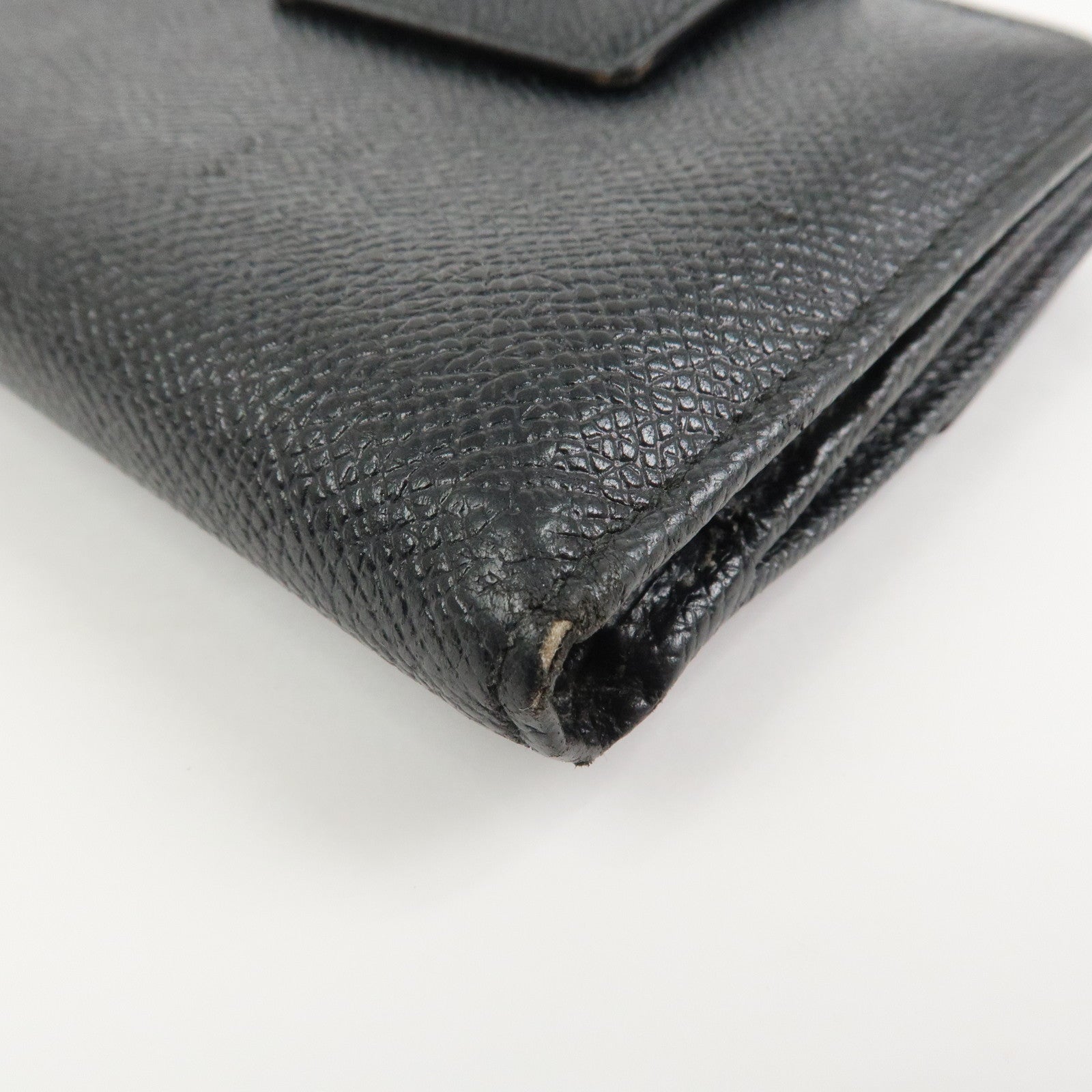 BVLGARI Set of 2 Leather Compact Wallet Bi-fold Wallet Black