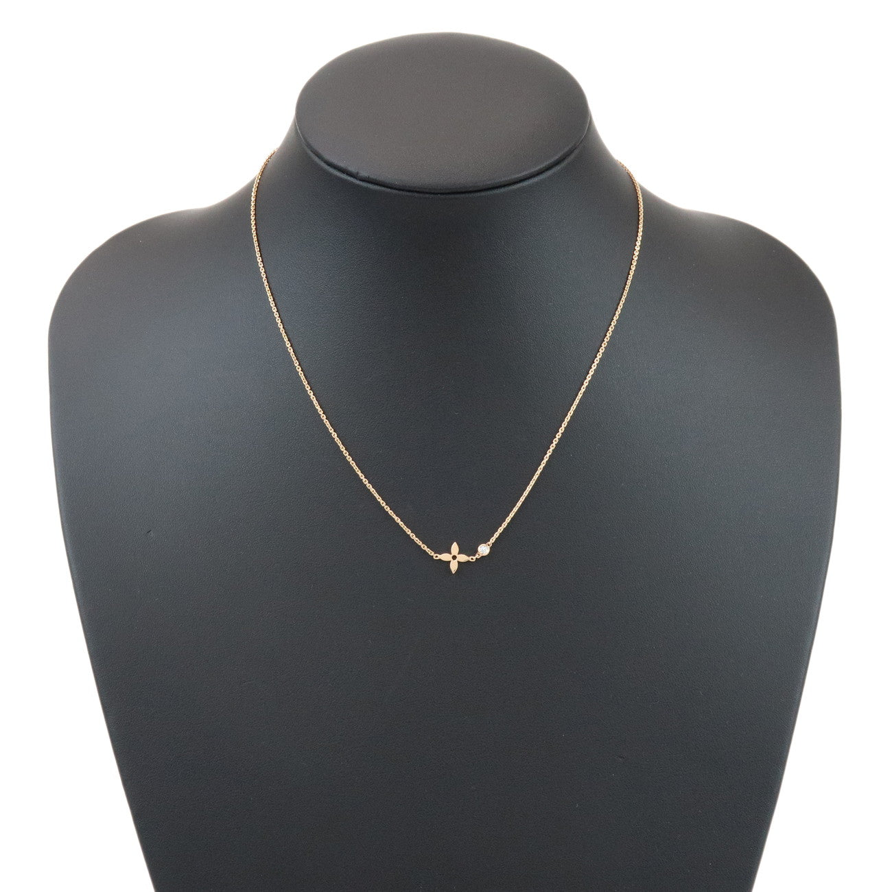 Louis Vuitton Monogram Idylle 1P Diamond Necklace K18PG Q93281