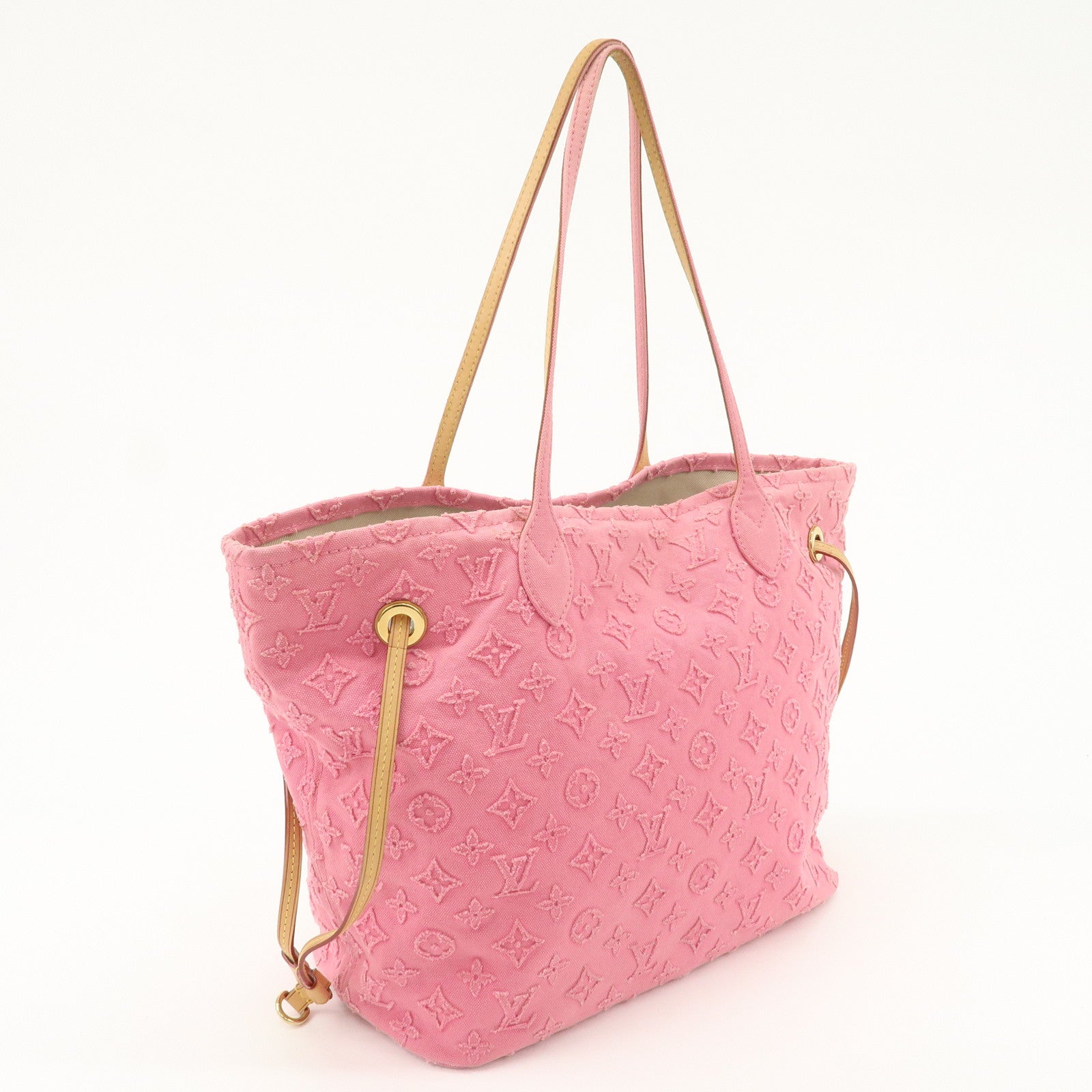 Louis Vuitton Monogram Stone Neverfull MM Tote Bag Shoulder Bag Rose M40834