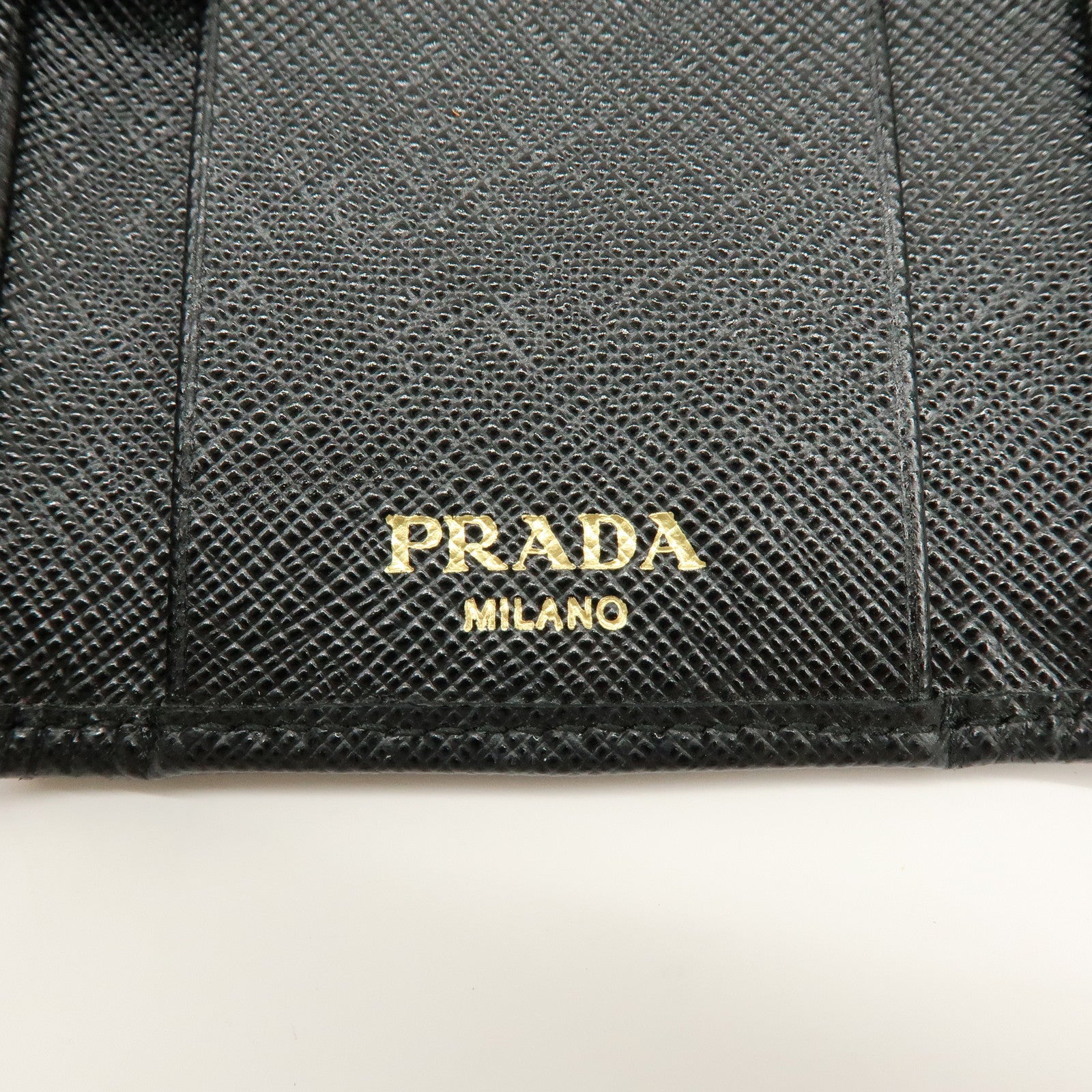 PRADA Triangle Logo Nylon 6 Rings Key Case Key Holder Black 1PG222