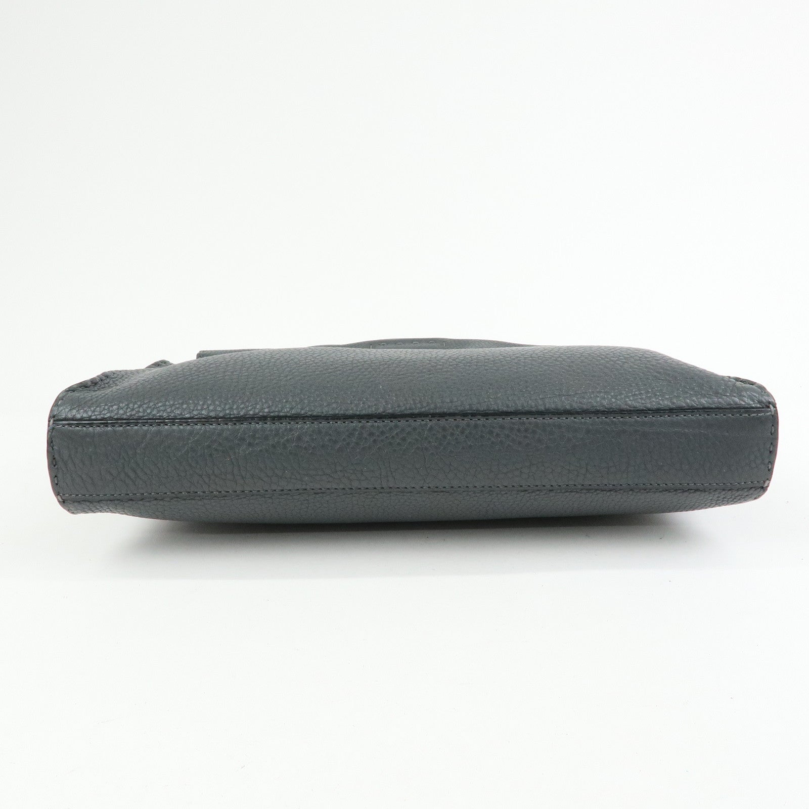 FENDI Selleria Peekaboo Leather 2Way Bag Hand Bag Gray 7VA406