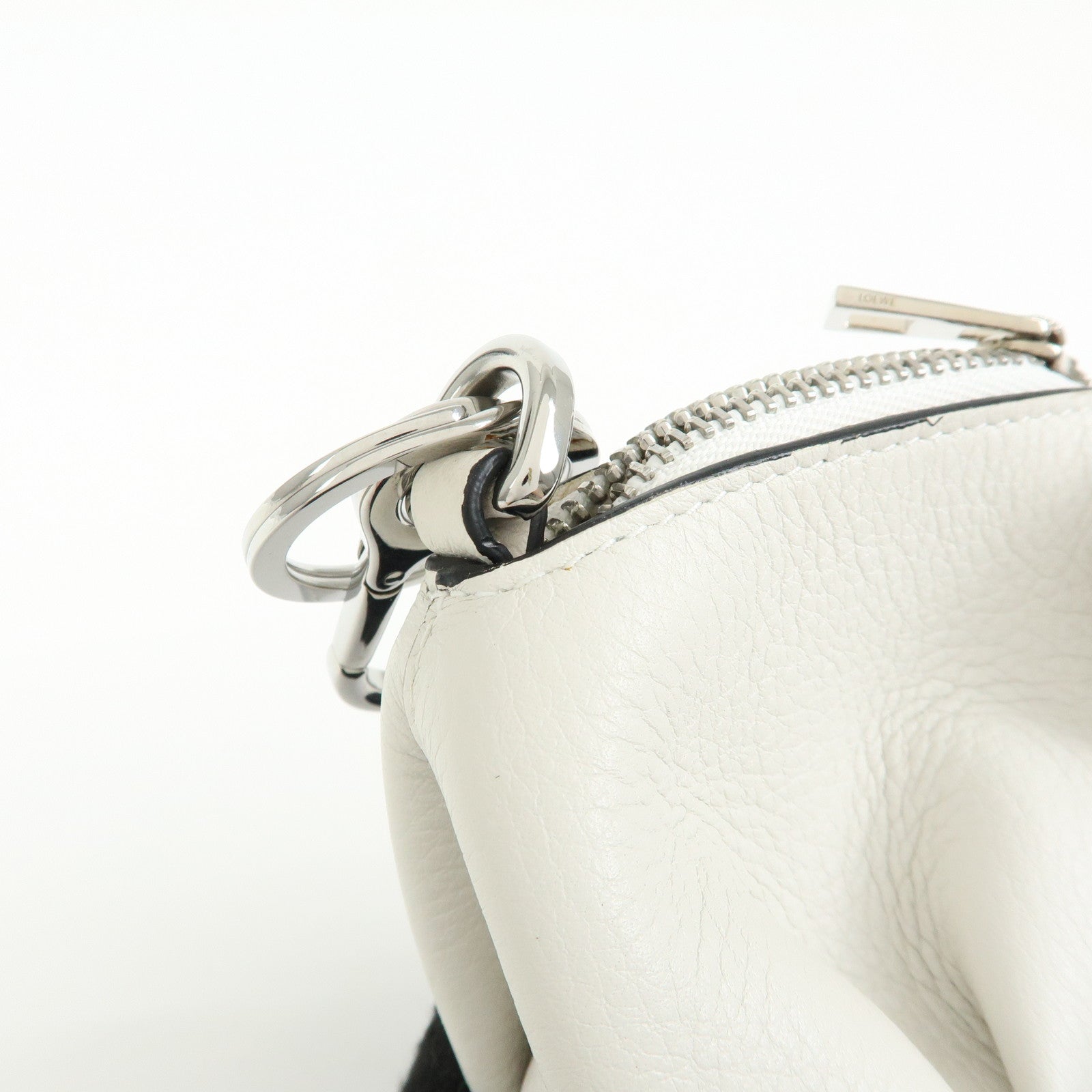 LOEWE Calf Leather Elephant Coin Case Coin Purse White