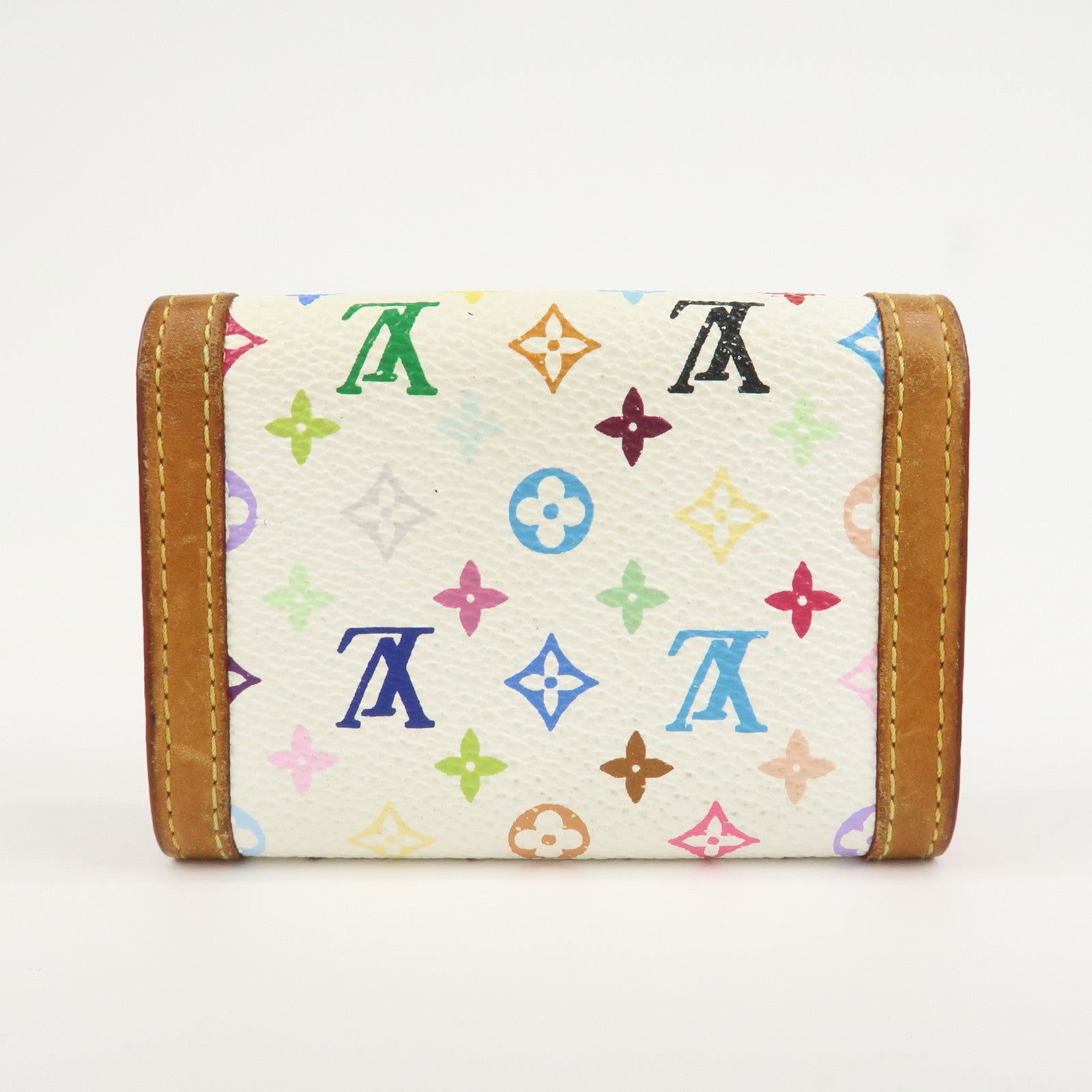 Louis Vuitton Multicolor Porte Monnaie Plat Coin Case Blanc M92657