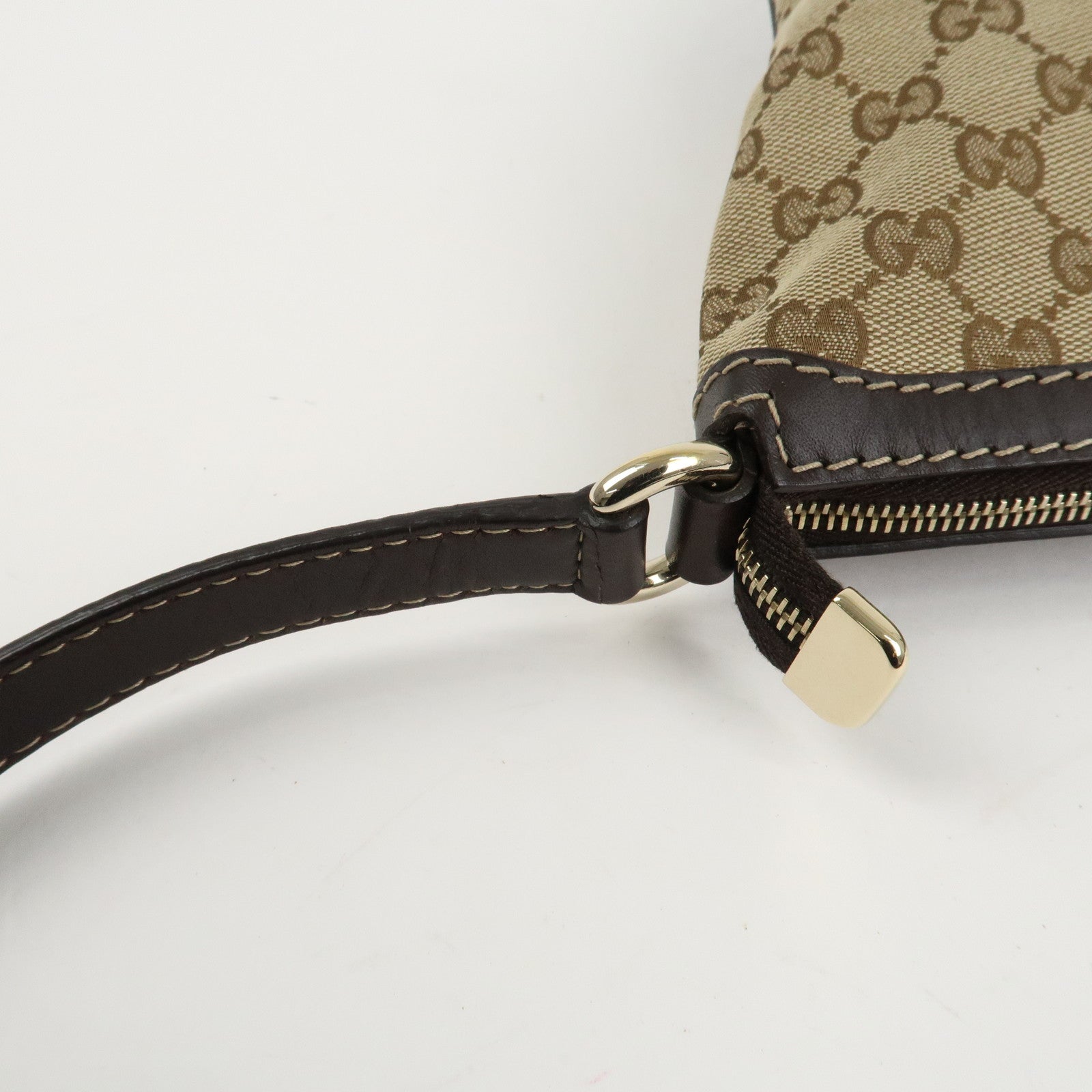 GUCCI Lovely Heart GG Canvas Leather Shoulder Bag Brown 257072 Used