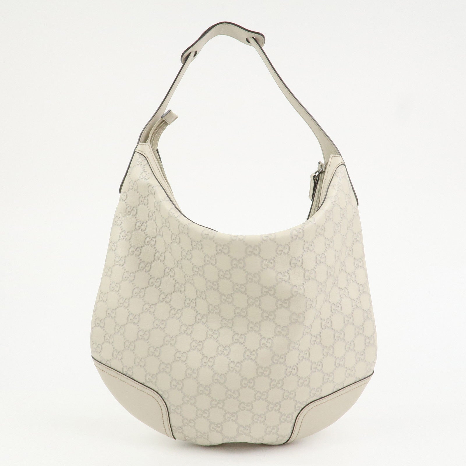 GUCCI Sherry Guccissima Leather Shoulder Bag Hand Bag Ivory 293596