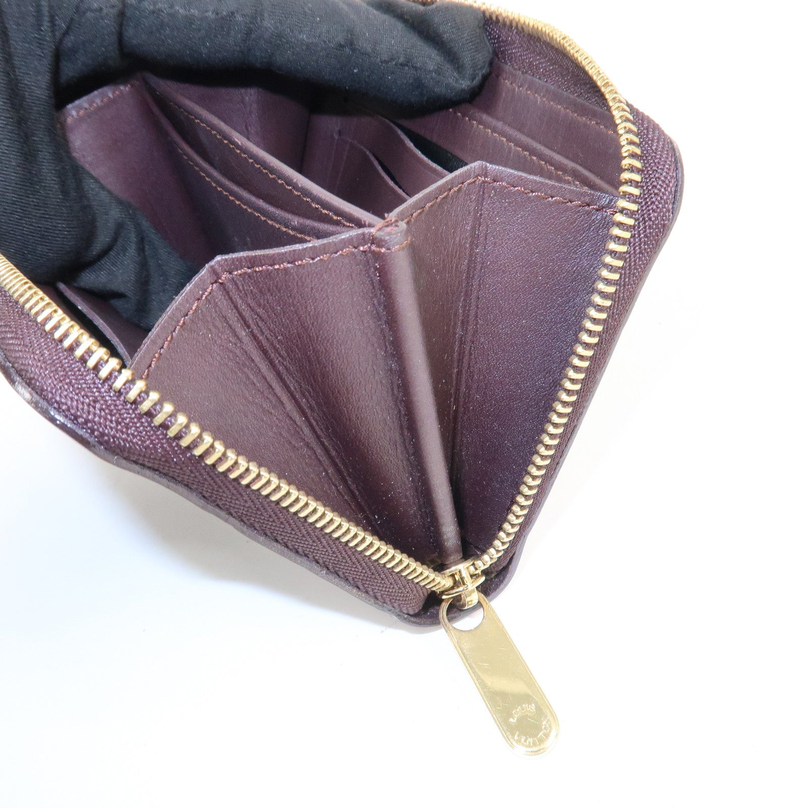 Louis Vuitton Monogram Vernis Zippy Coin Purse Amarante M93607 Used