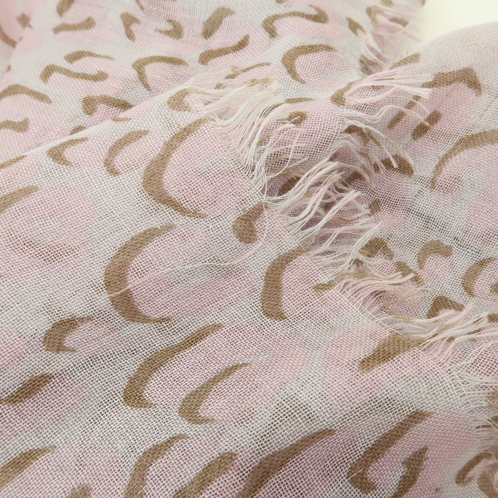Louis Vuitton Leopard Cashmere Silk Scarf Shawl Pink Gray 413287