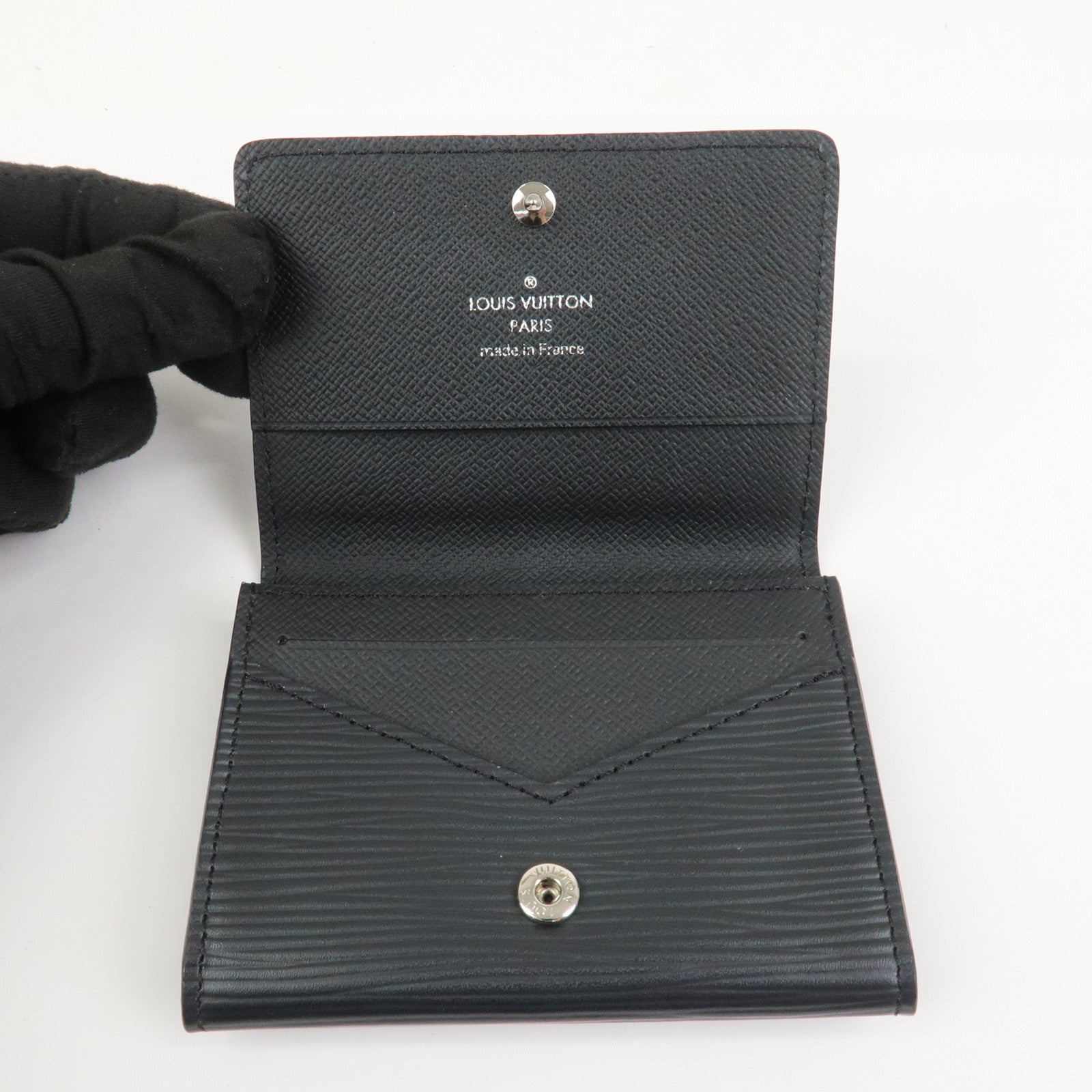 Louis Vuitton Epi Enveloppe Carte de Visite Card Case Noir M62292