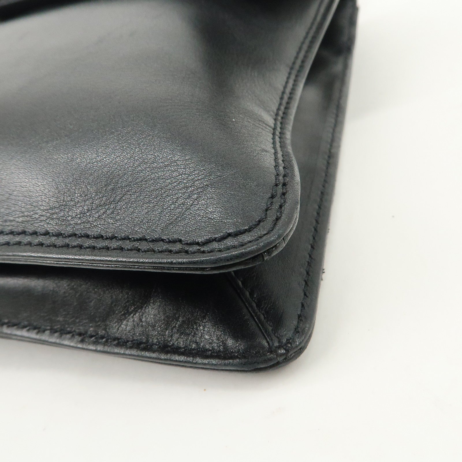 CHANEL Leather Shoulder Bag Crossbody Bag Black