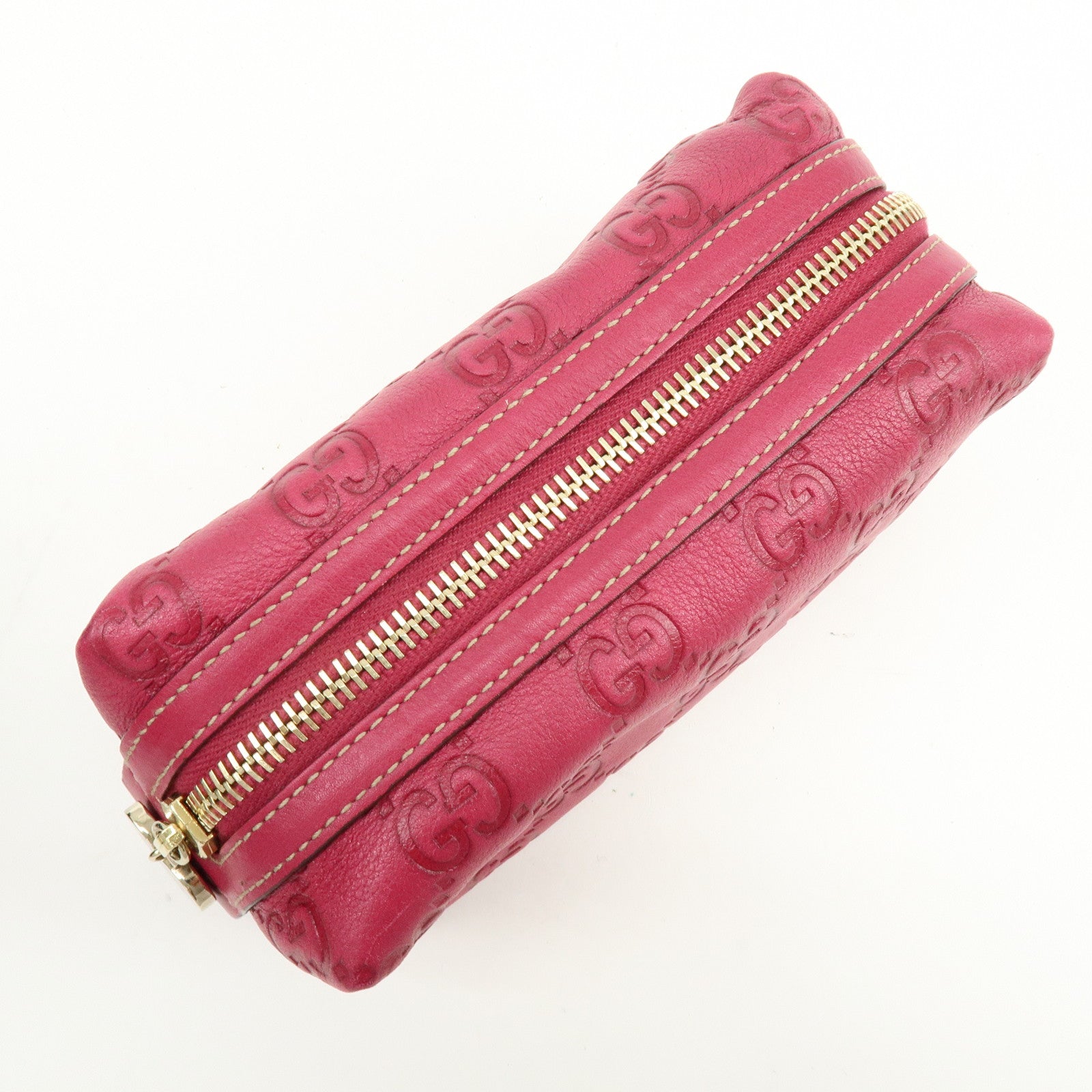 GUCCI Guccissima Leather Pouch Cosmetic Pouch Purse Pink 153228