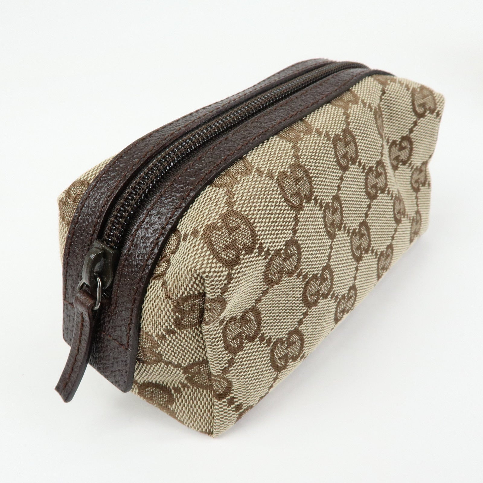 GUCCI GG Canvas Pouch Cosmetic Pouch Beige Brown 29596