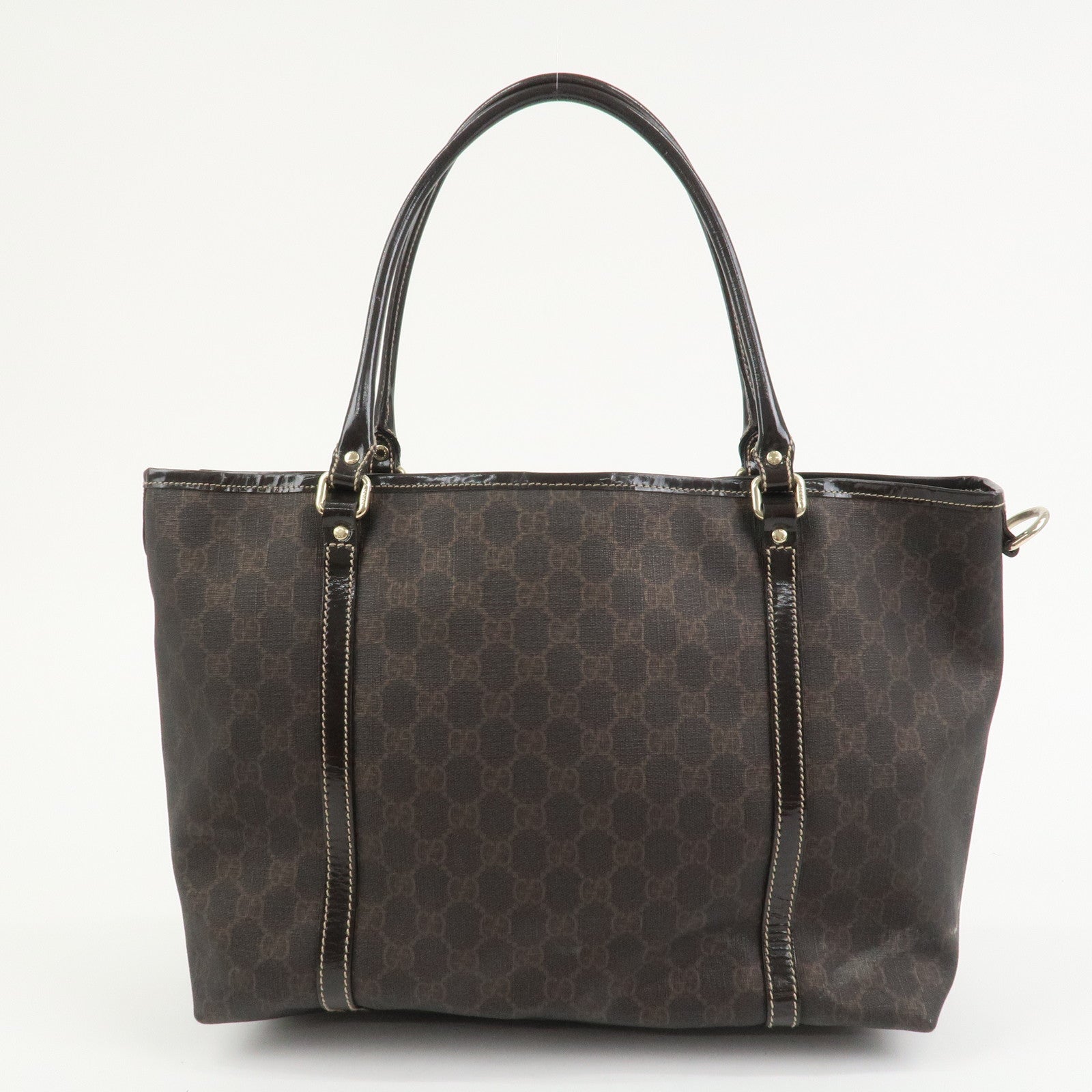GUCCI GG Supreme Tote Bag Shoulder Bag Dark Brown 197953