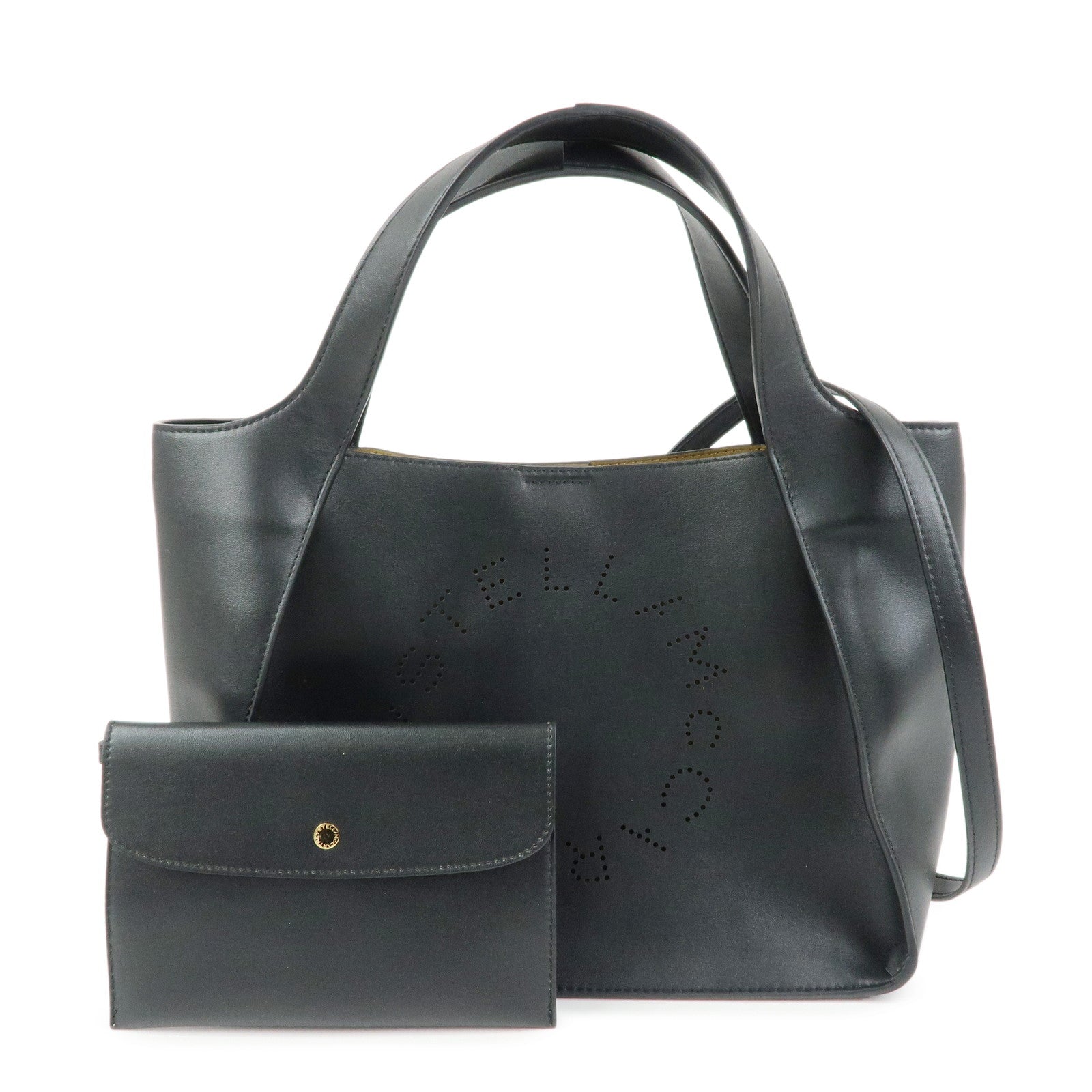STELLA MCCARTNEY Faux Leather 2Way Bag Hand Shoulder Bag Black